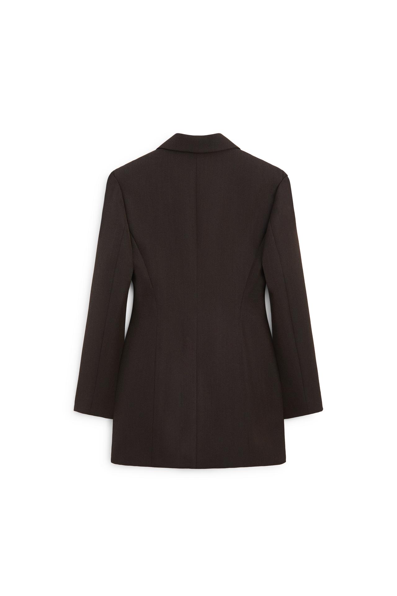 100% wool button detail blazer - LIMITED EDITION — BROWN