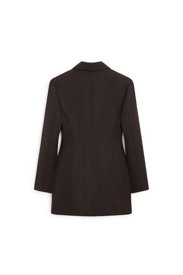 100% wool button detail blazer - LIMITED EDITION — BROWN 7