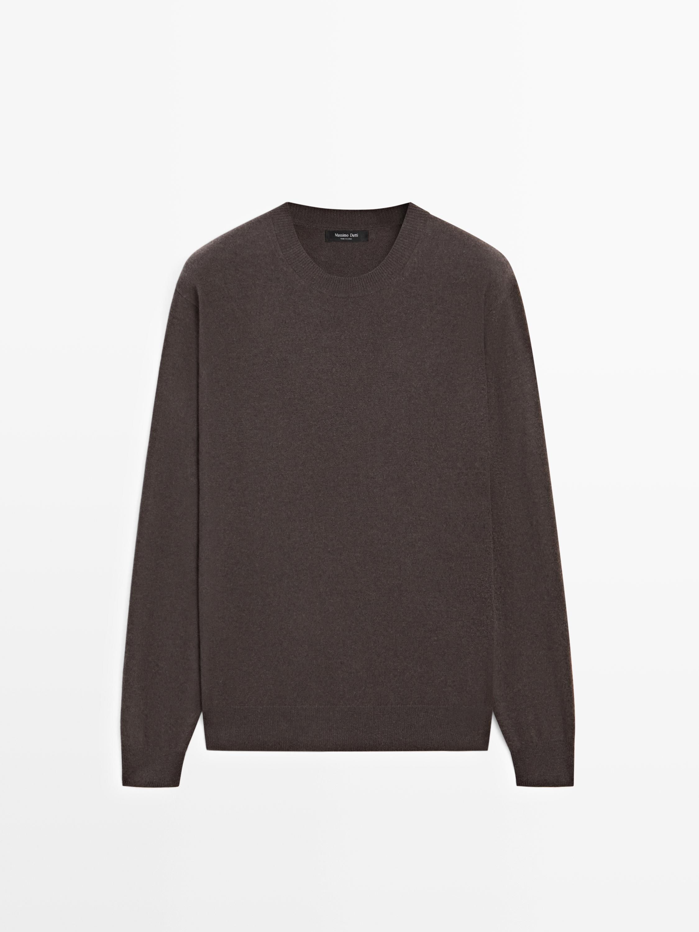 Maglia con collo rotondo in misto lana