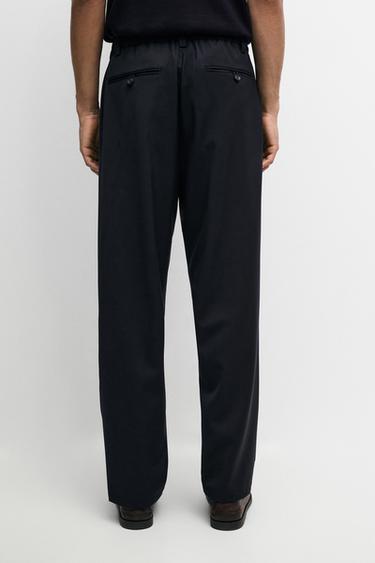 100% wool straight-leg pants — NAVY BLUE 5