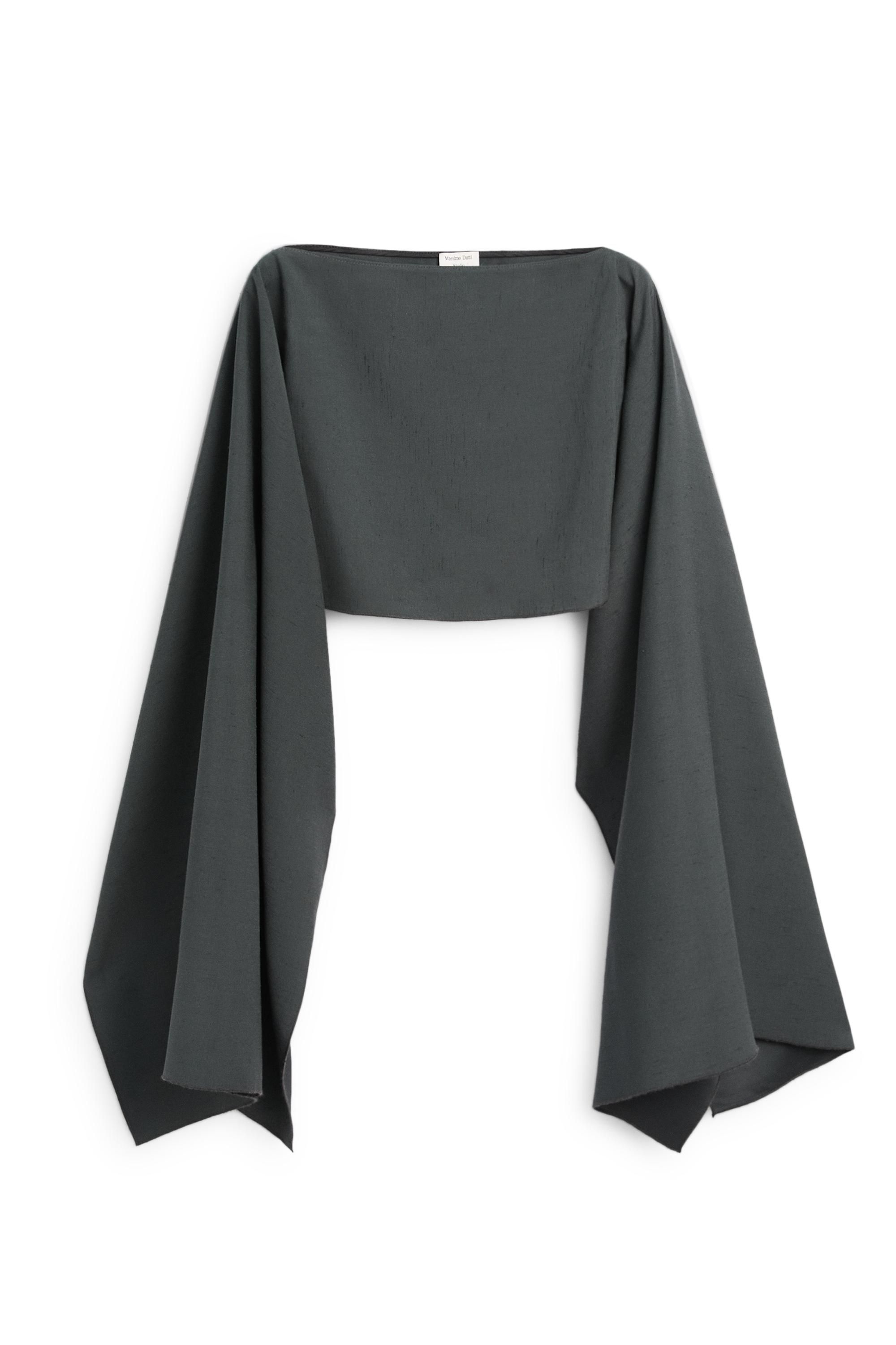 Flowing asymmetric total look cape - STUDIO — PETROLEUM