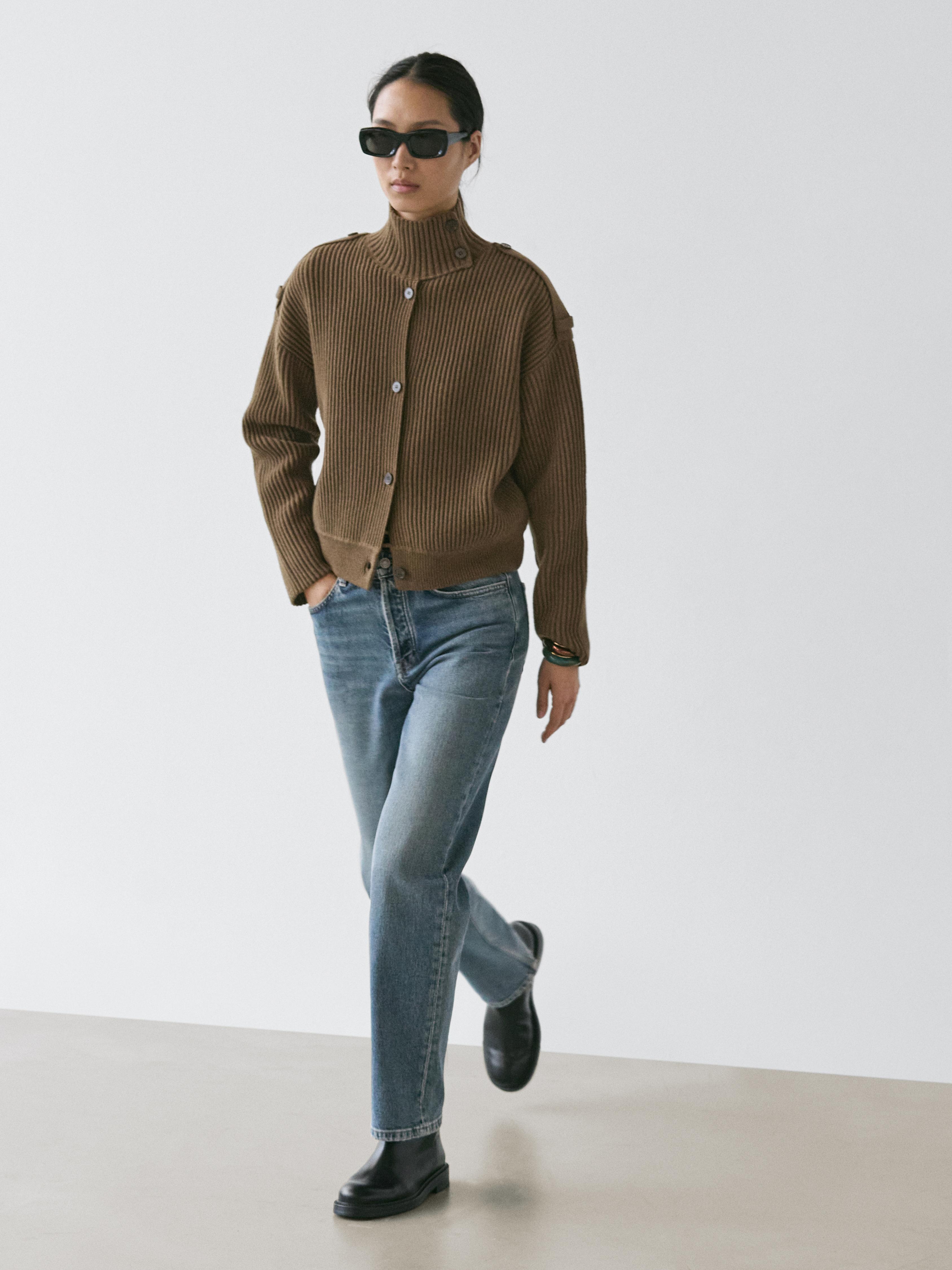 High-waist wide-leg jeans — MEDIUM BLUE