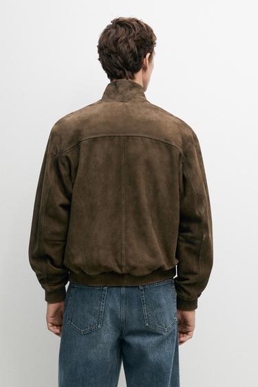 Suede jacket with pocket detail — KHAKI 5
