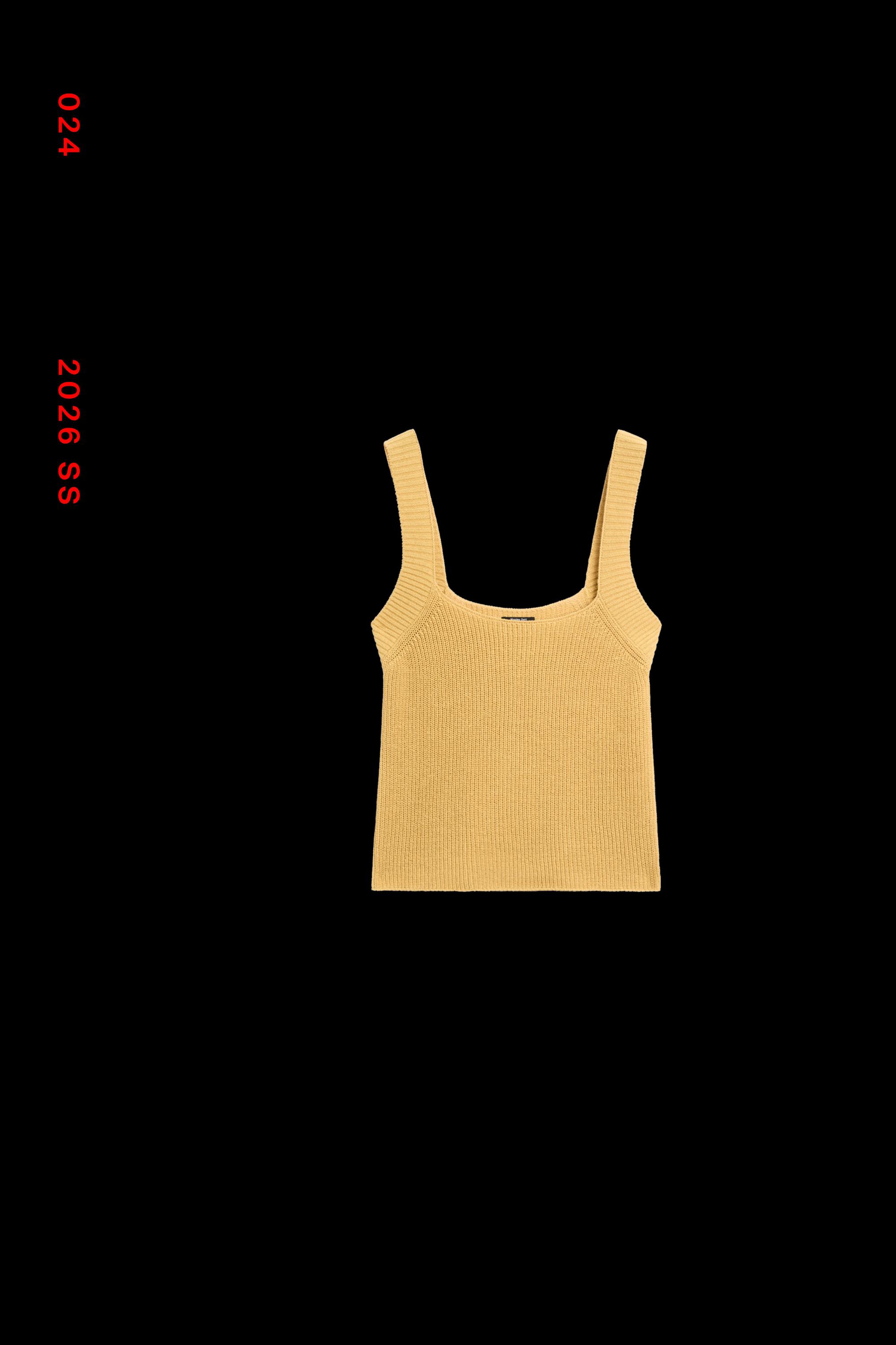 Ribbed knit tank top — MUSTARD YELLOW