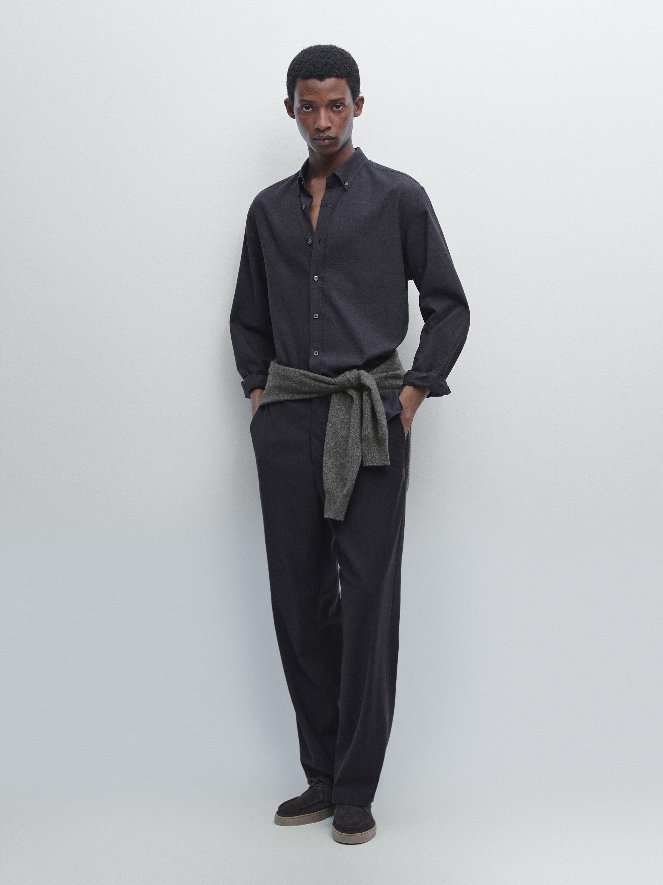 Soft regular fit melange shirt
