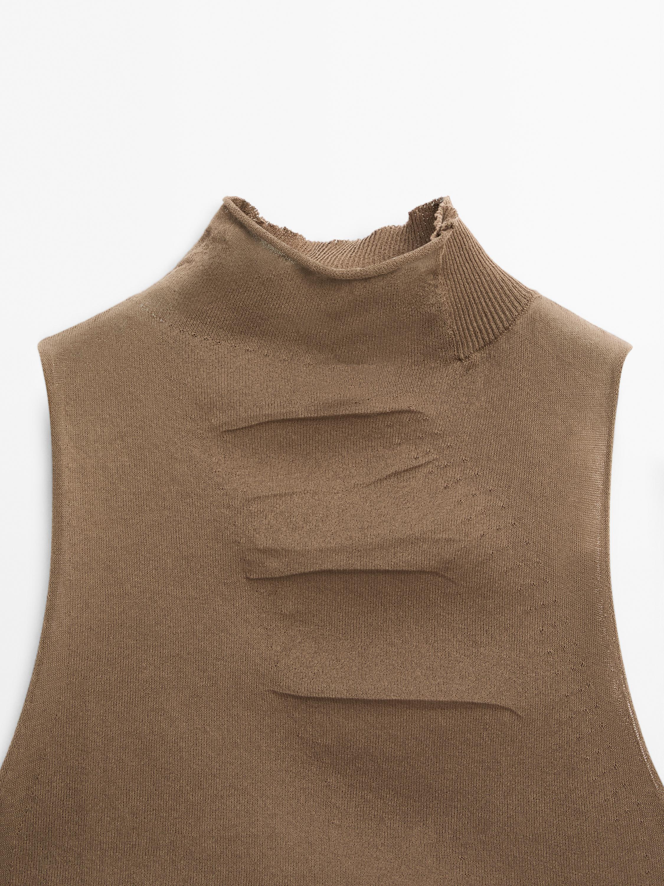 Sleeveless cotton blend top - Studio