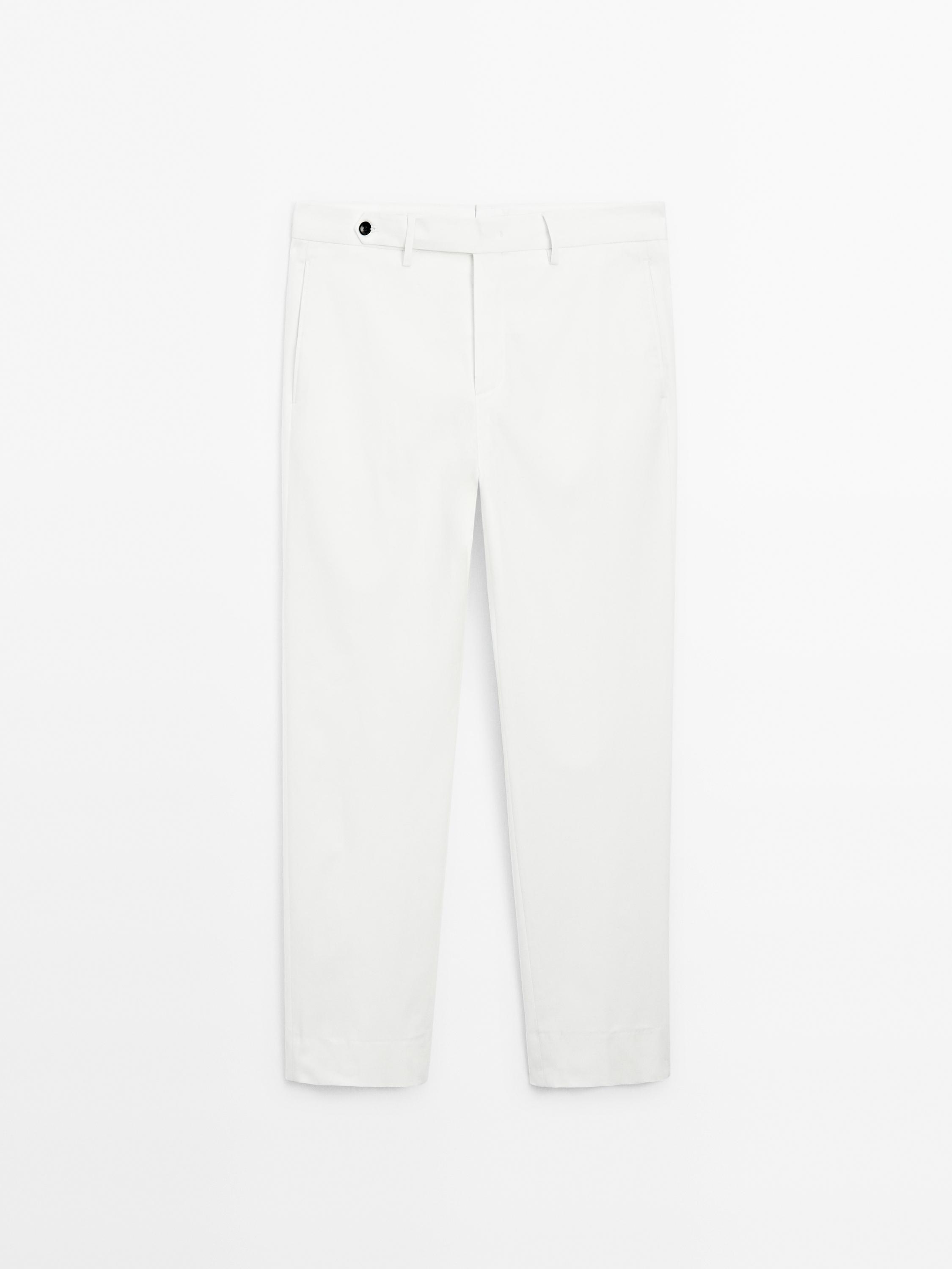Pantalon slim en coton mélangé