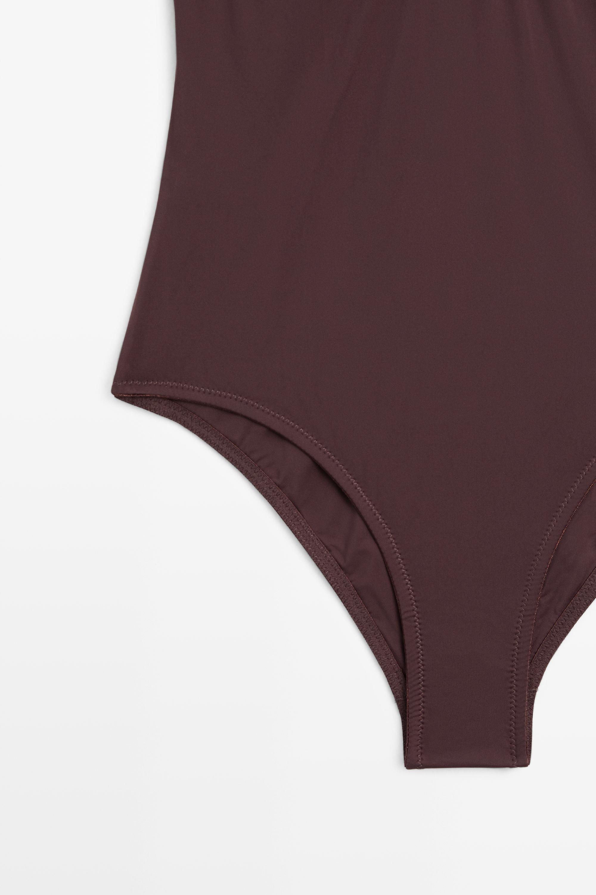 Swimsuit with gathered detail — BROWN