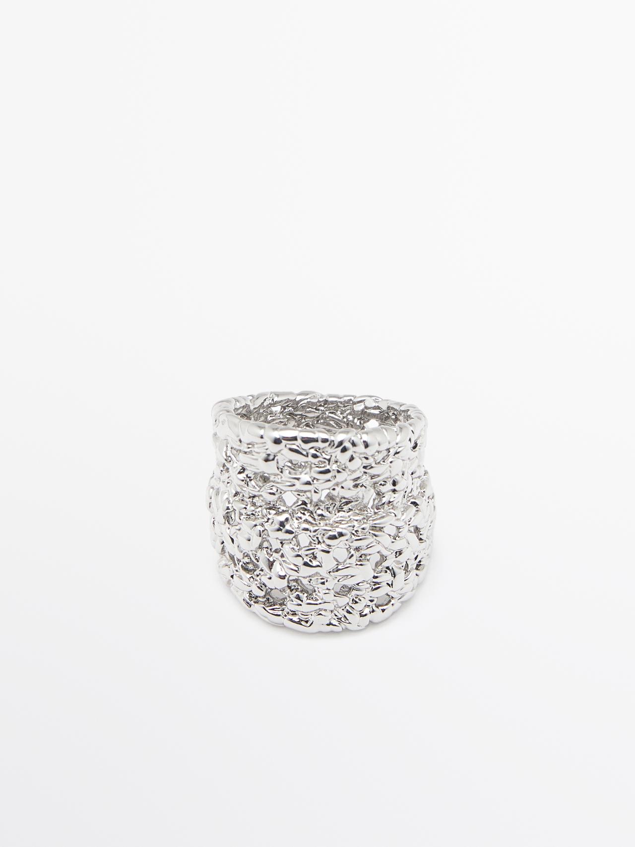 Wide braided ring — SILVER