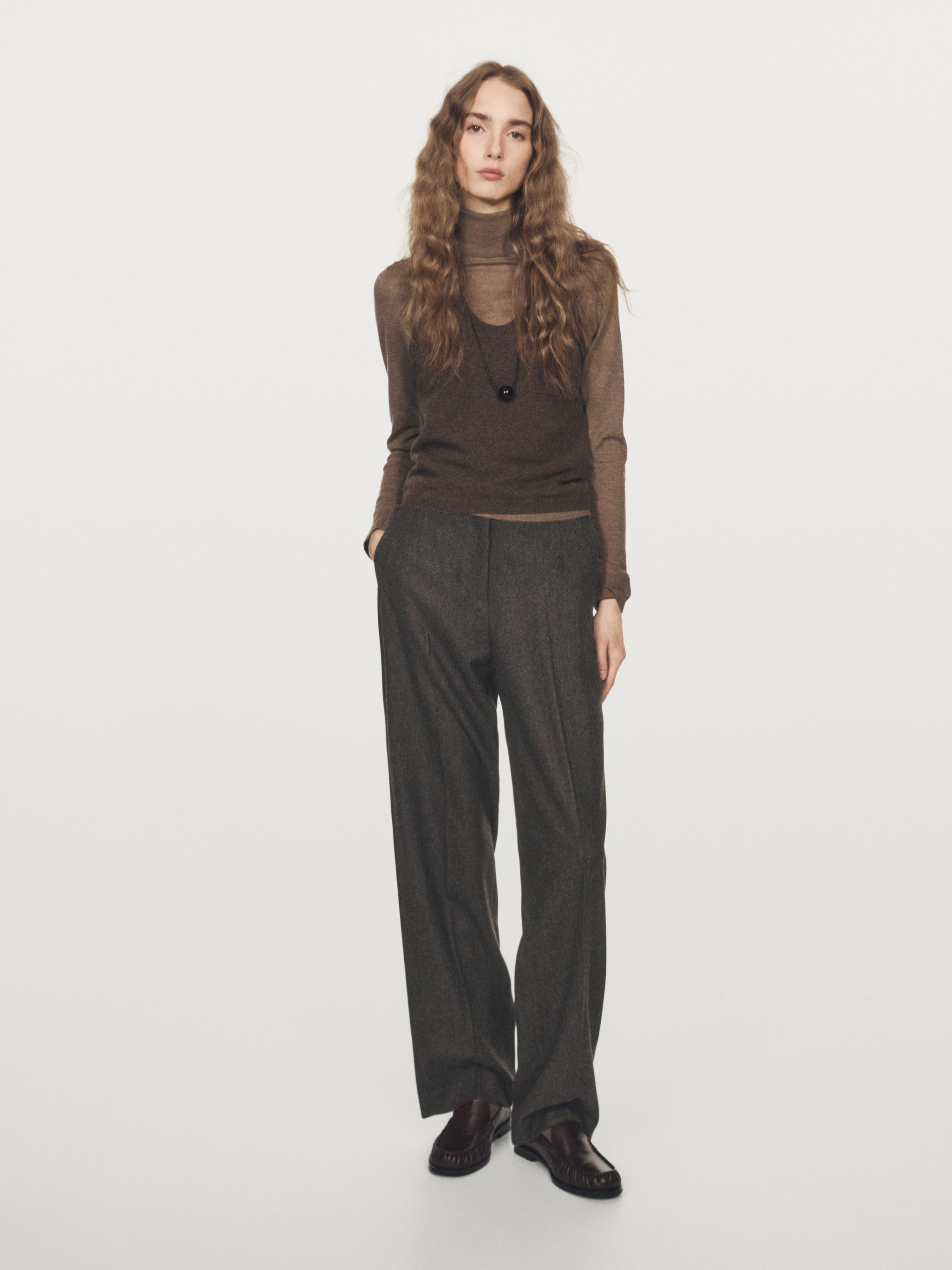100% wool flannel trousers