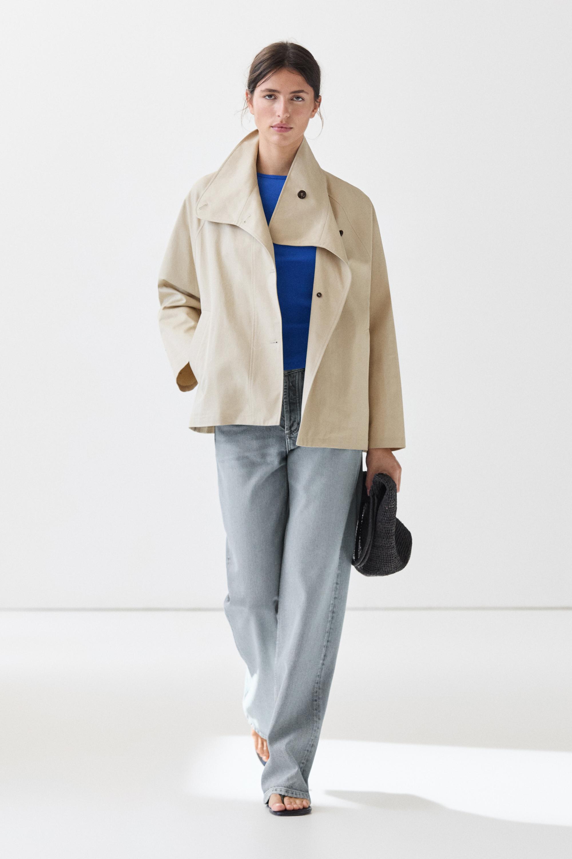 100% cotton cape jacket