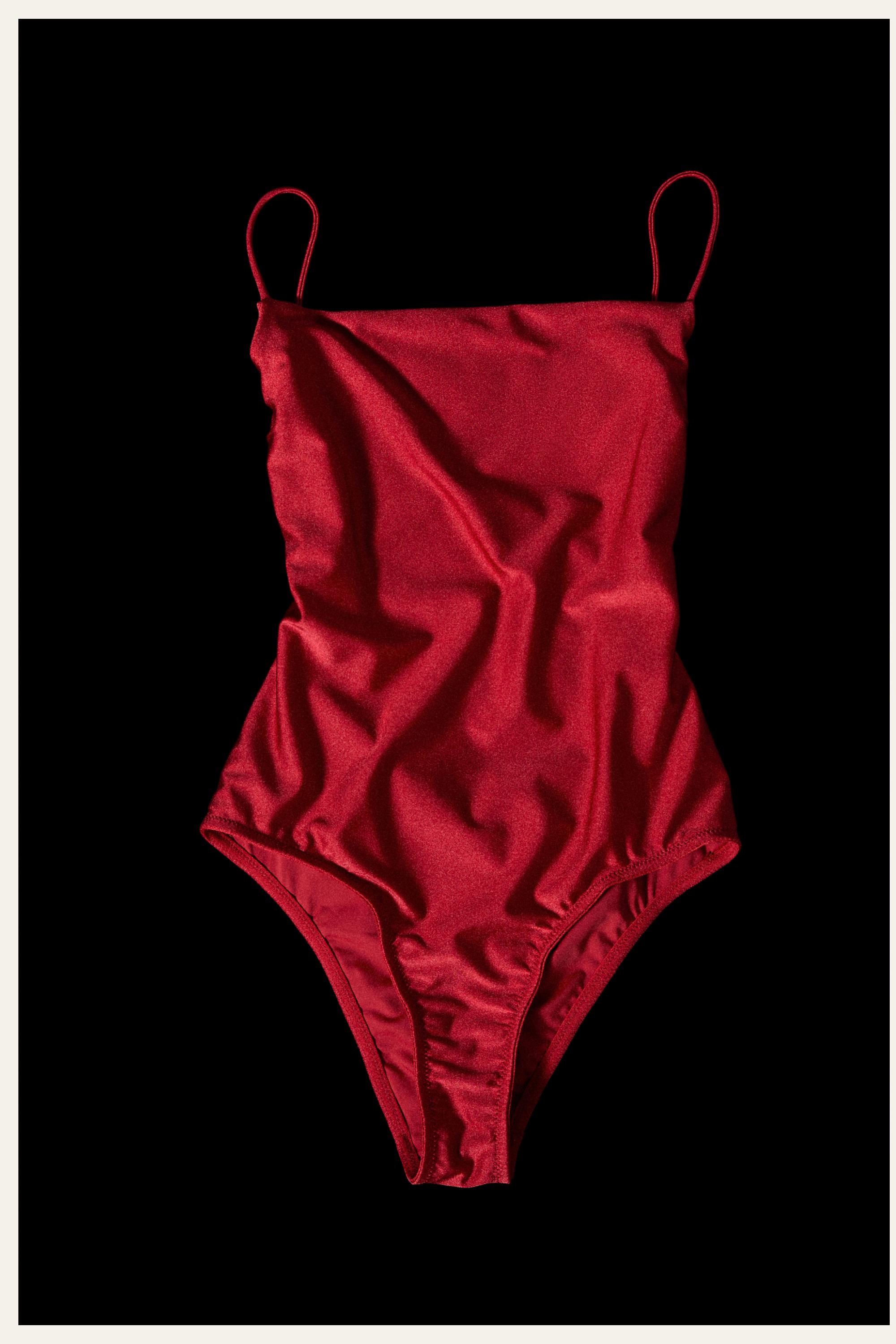 Swimsuit with thin straps — RED