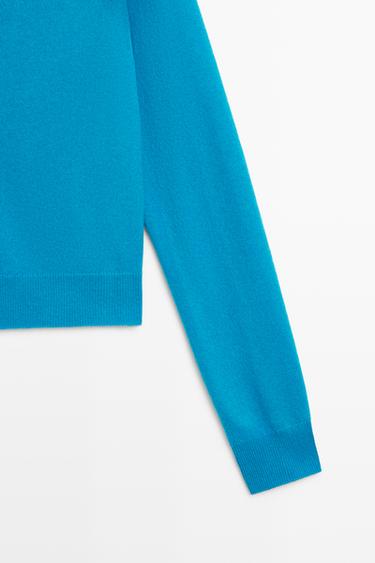 Knit cardigan with button detail — TURQUOISE 7