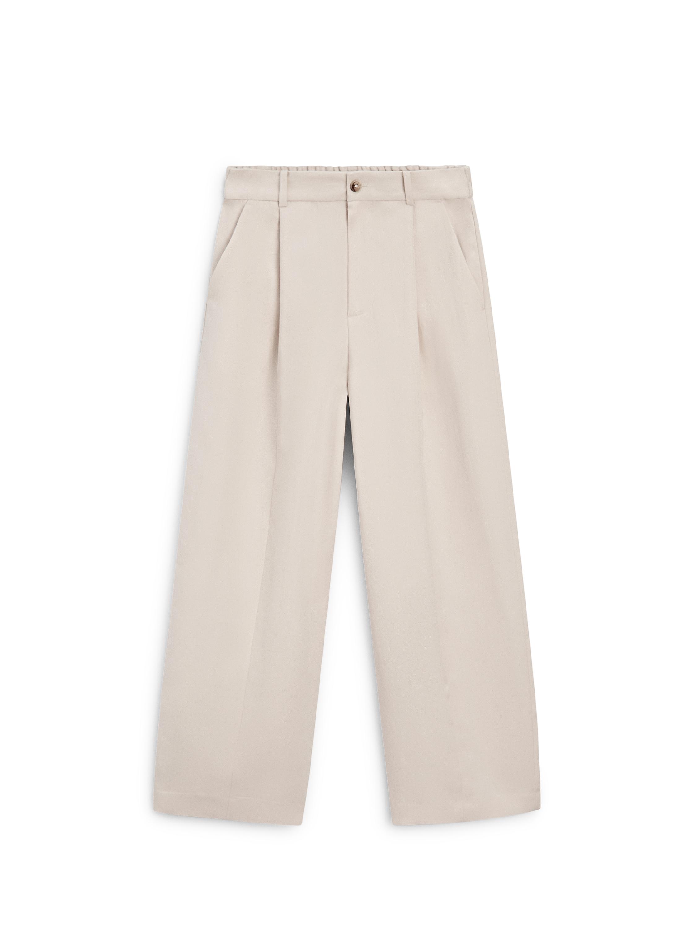 Flowing pants with elasticated waistband — CREAM