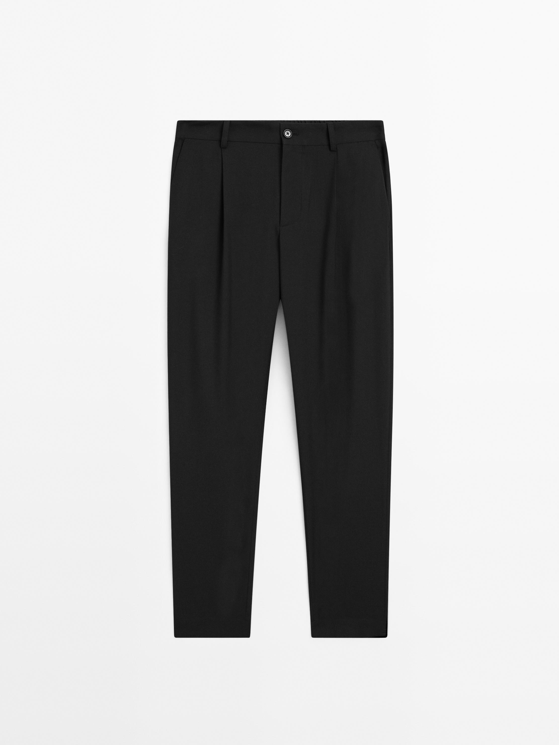 Relaxed fit trousers in a cool wool blend