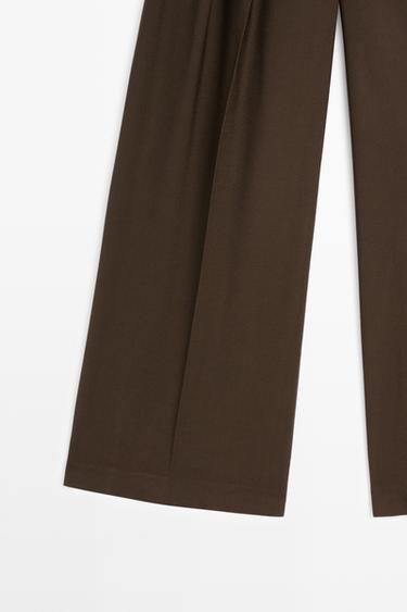 Wide-leg pants with pleats — Chocolate 7