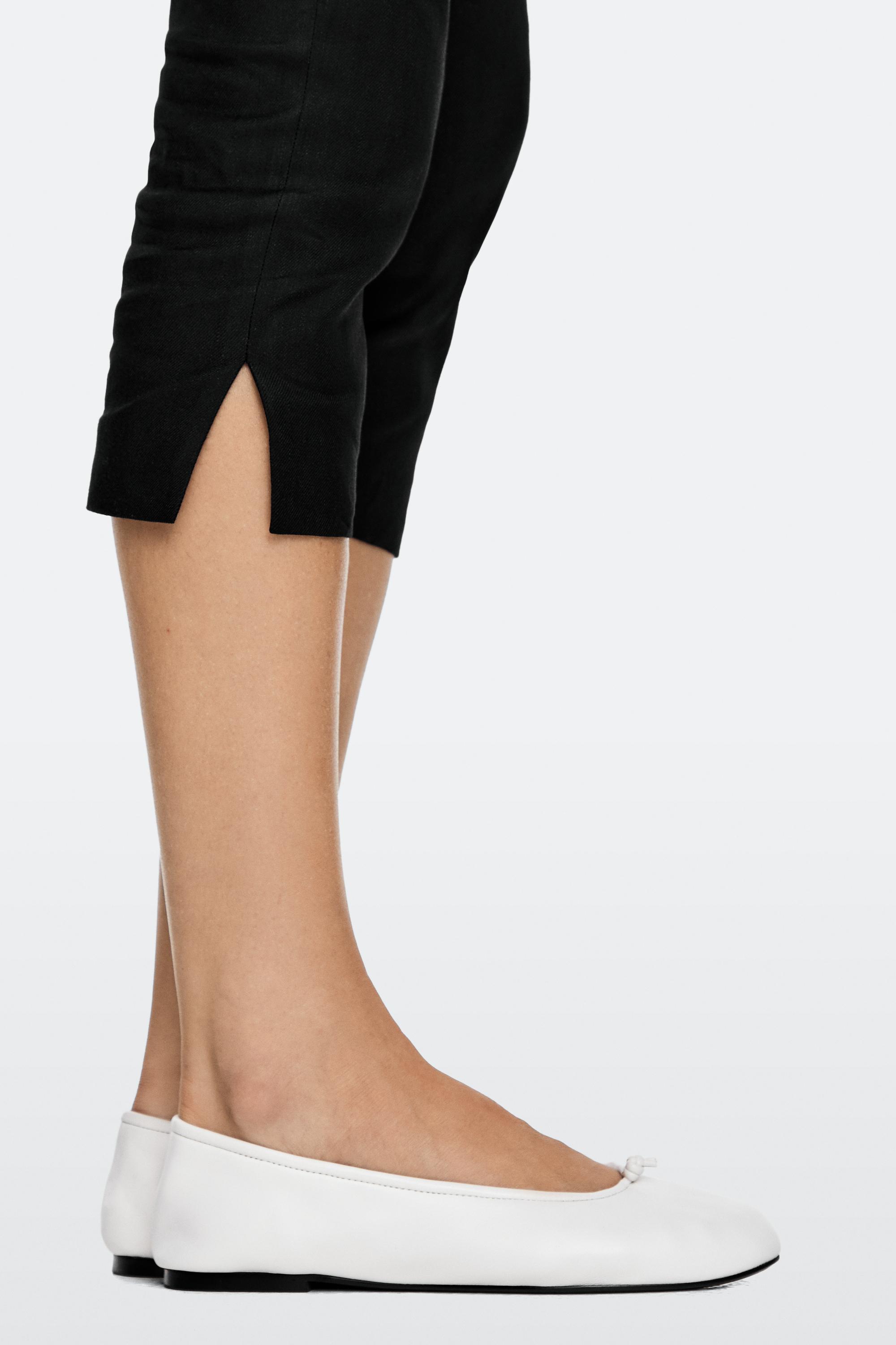Leather knot ballet flat — WHITE