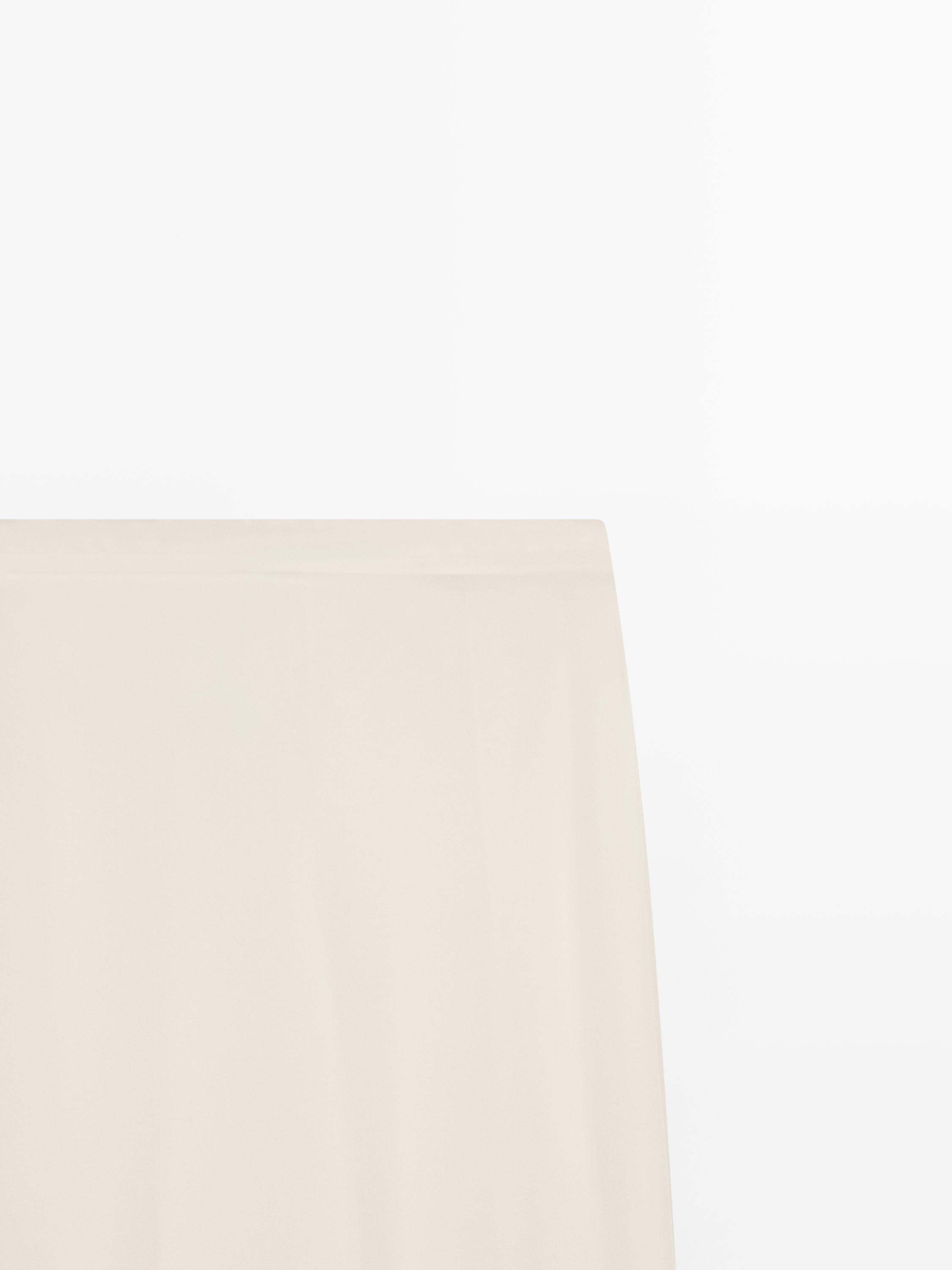 Flowing 100% silk midi skirt with seams - STUDIO — CREAM
