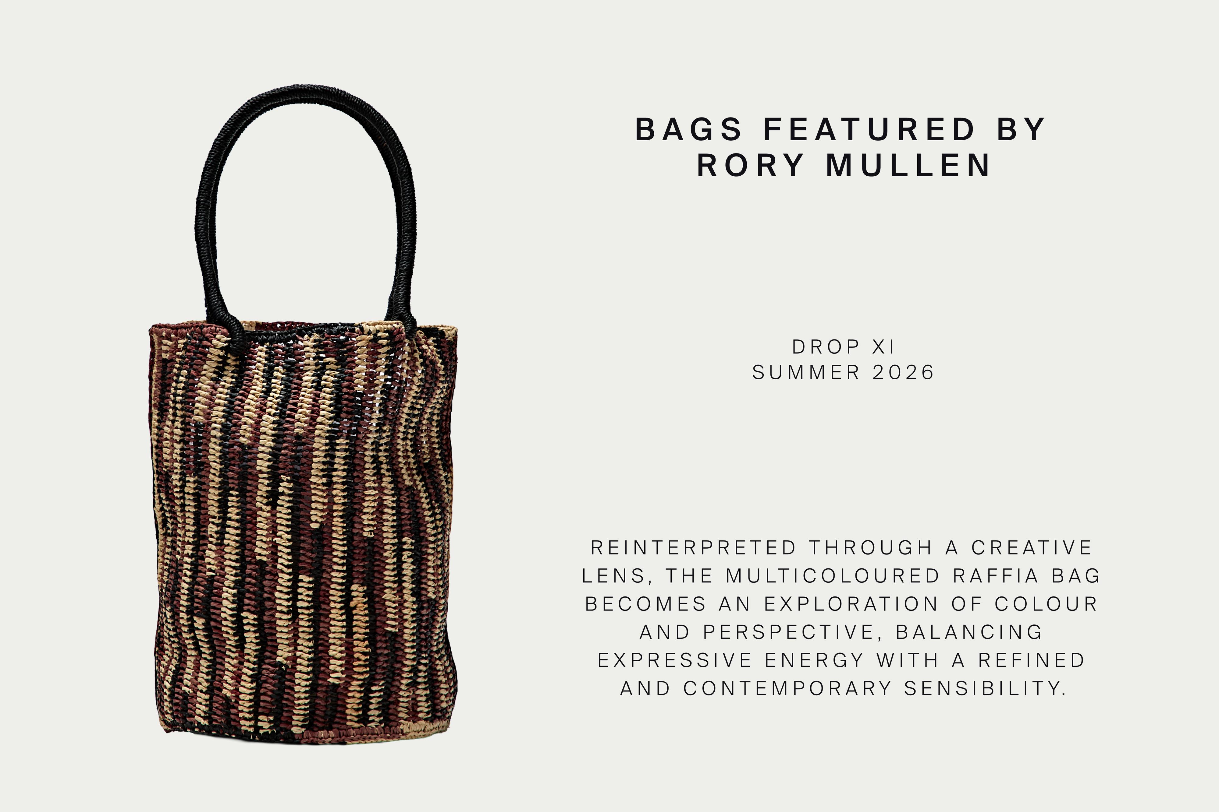 Mini raffia bucket bag — RUSSET