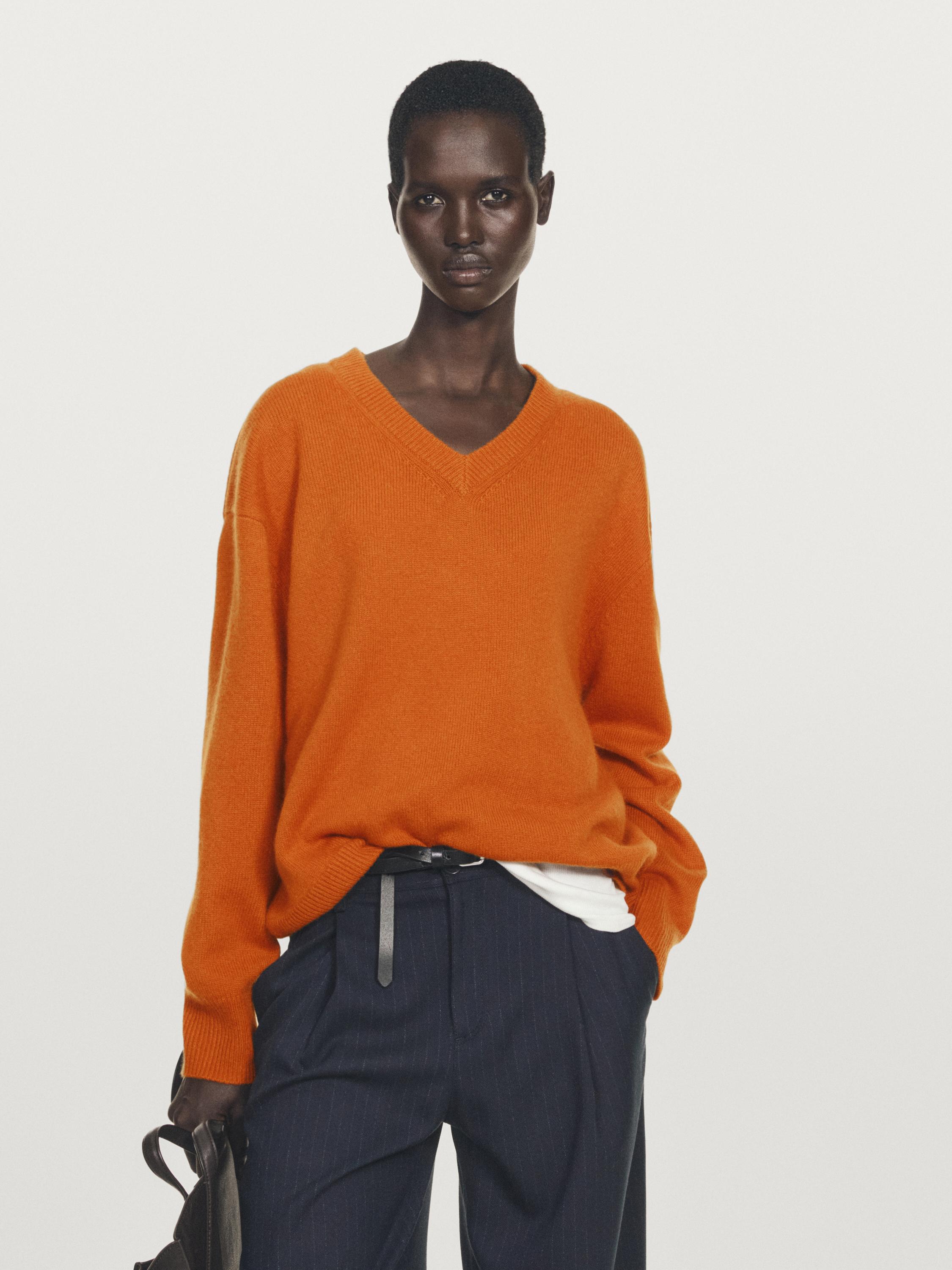 Pull en maille 100 % cachemire à col en V