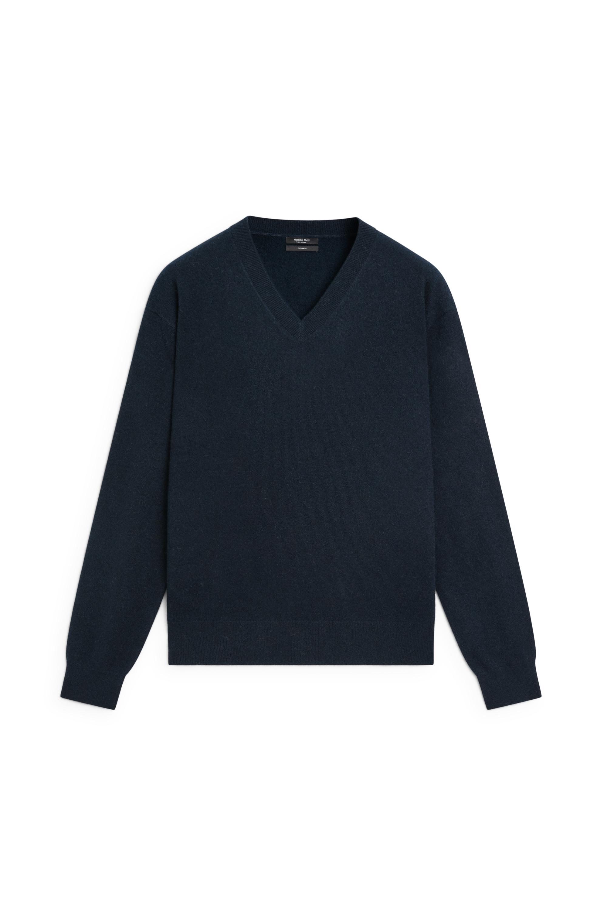 100% cashmere knit sweater — DEEP BLUE