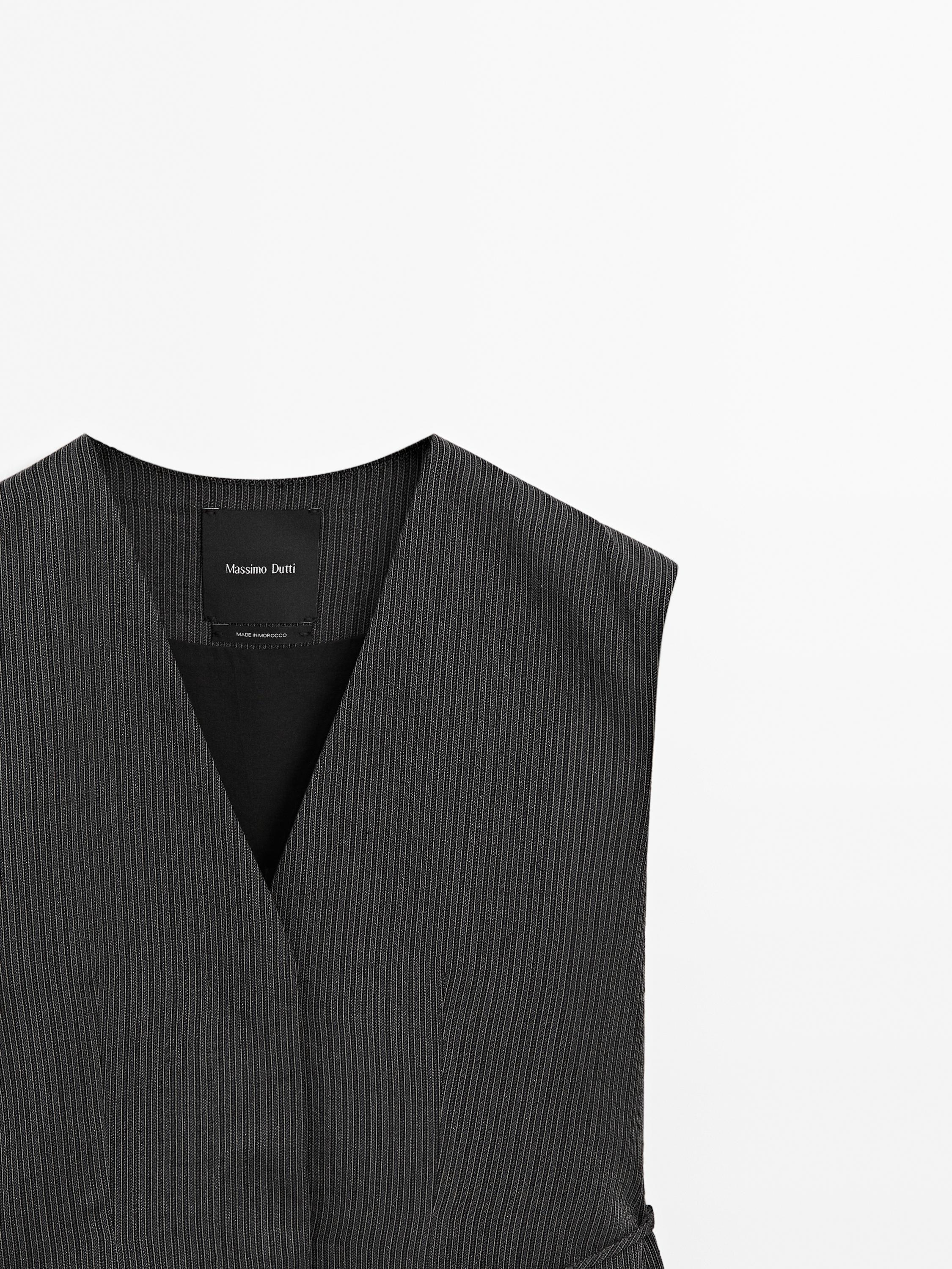 Jauktas kokvilnas veste ar lenti