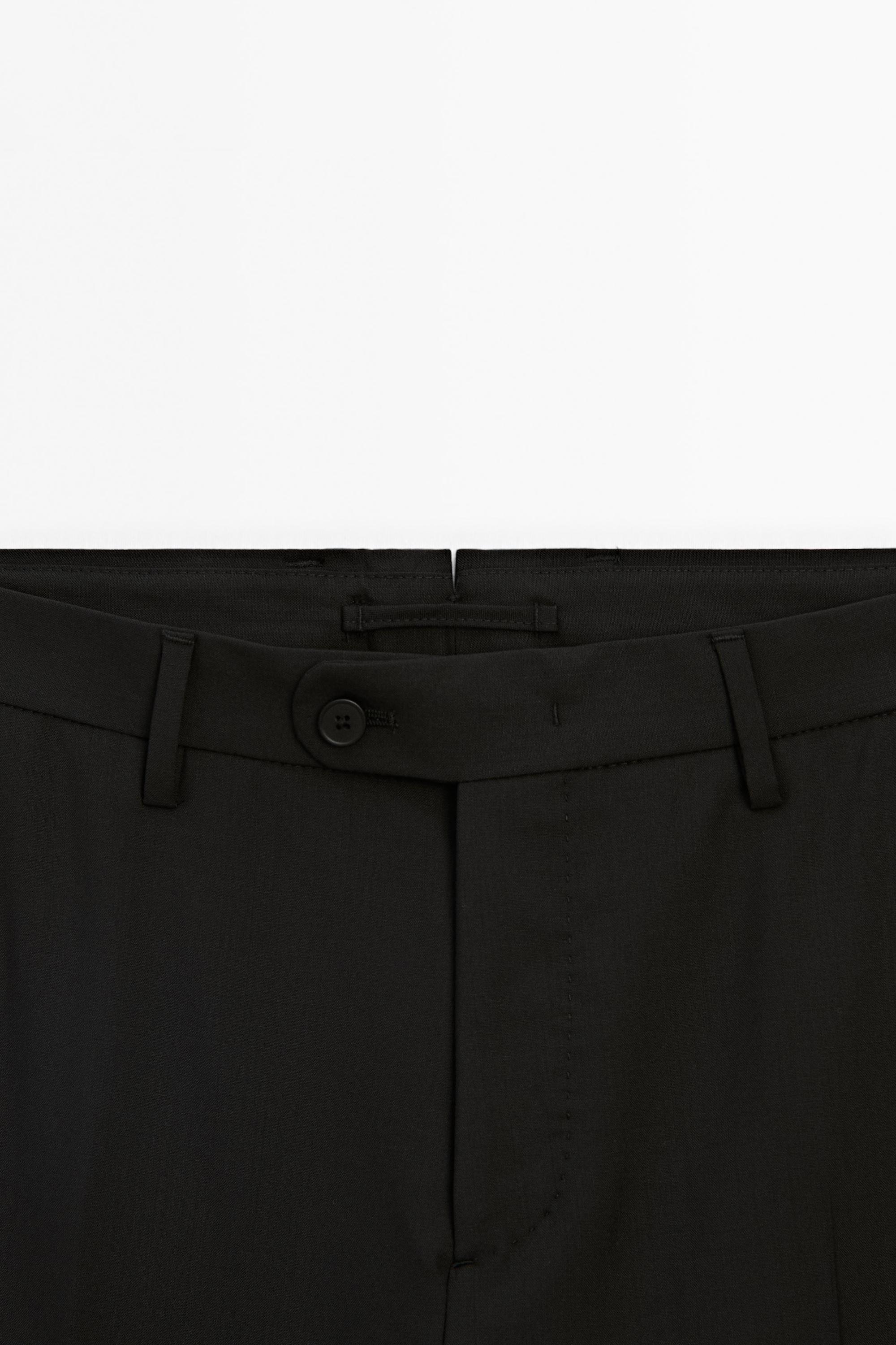 100% wool suit pants — BLACK