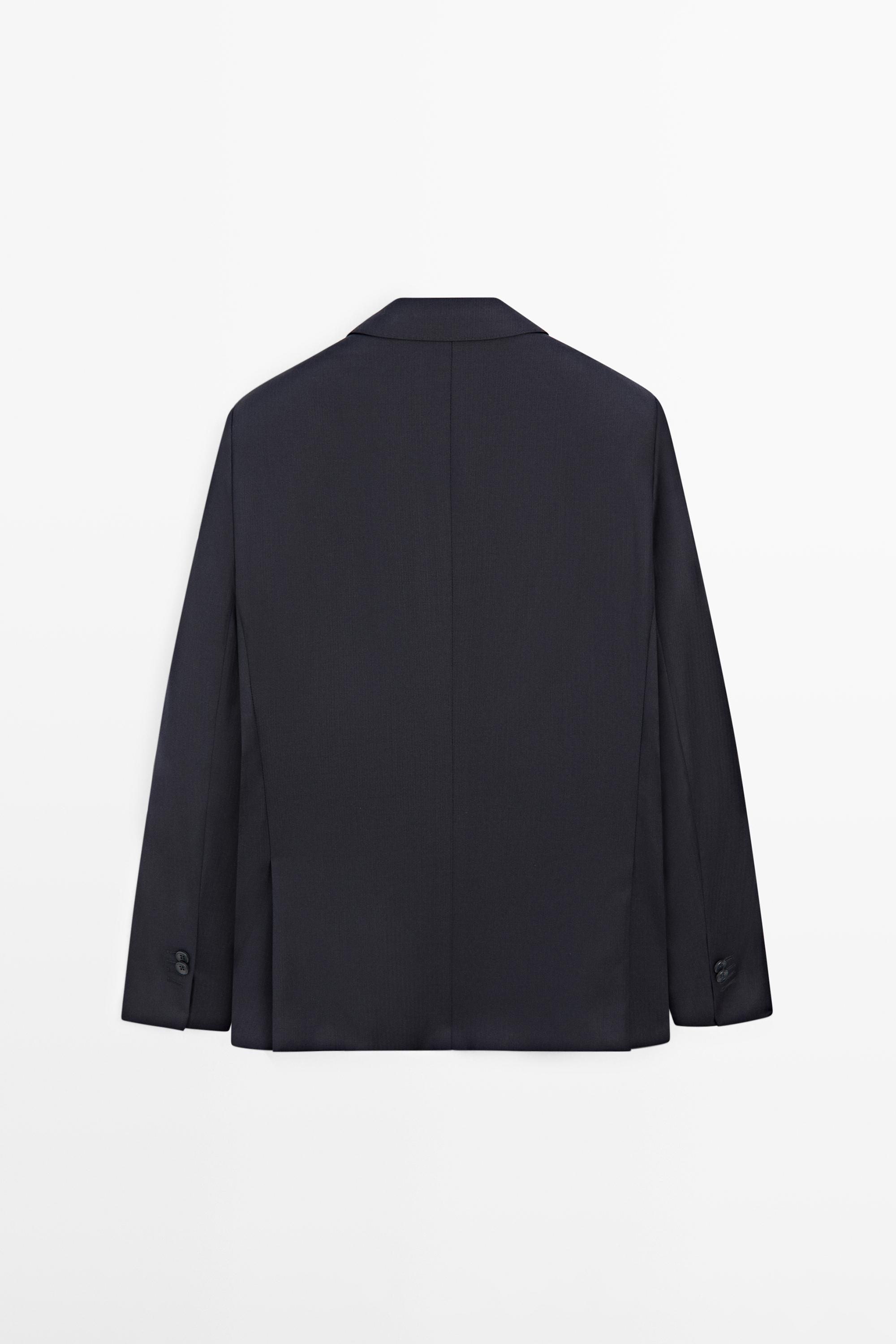 100% cool wool suit blazer — NAVY BLUE