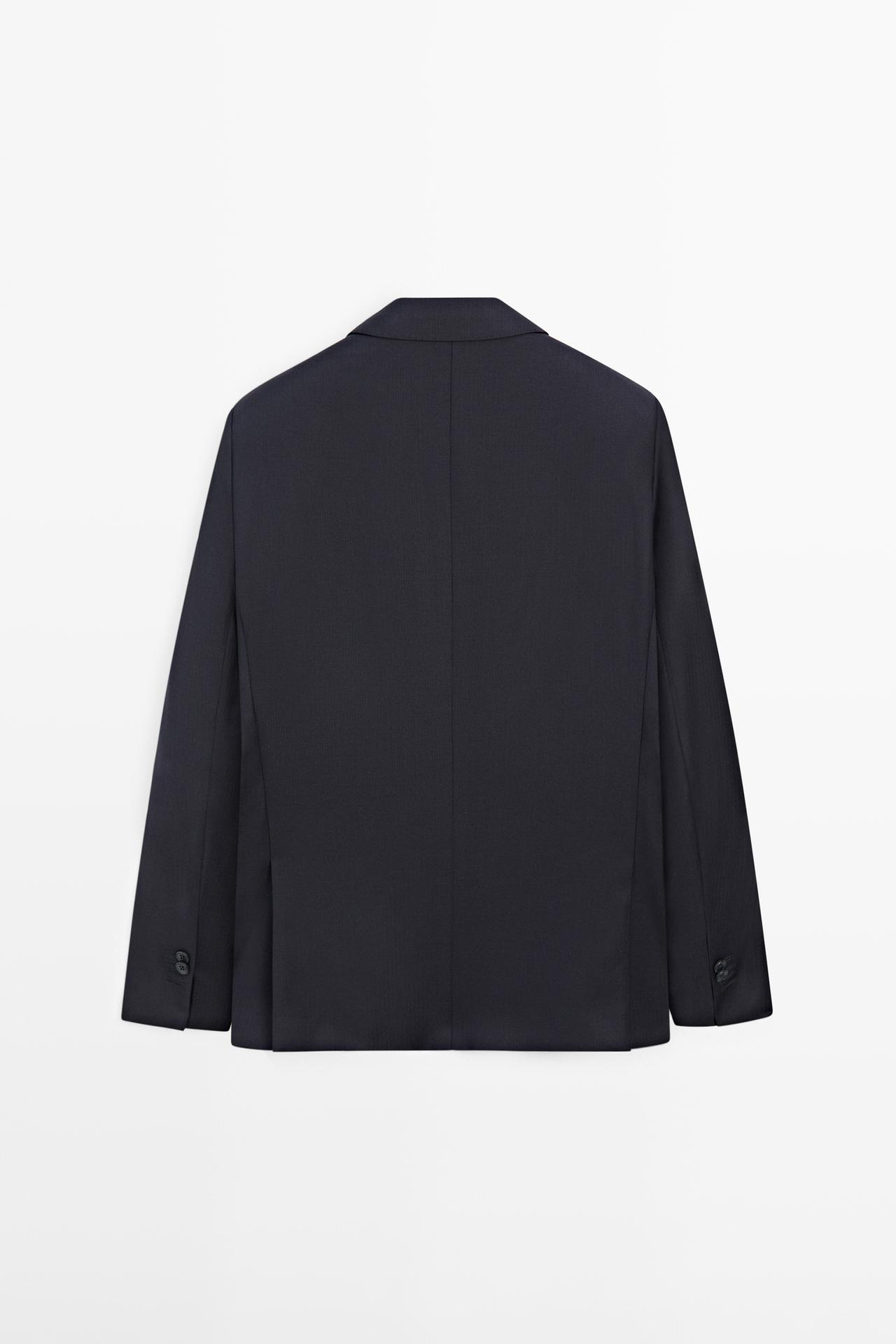 100% cool wool suit blazer — NAVY BLUE