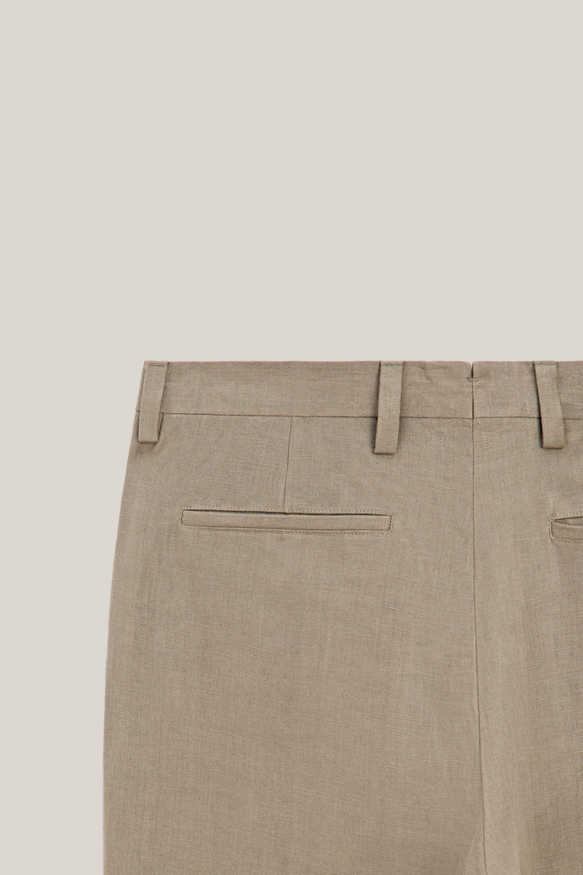 Linen trousers with double darts - LIMITED EDITION — KHAKI
