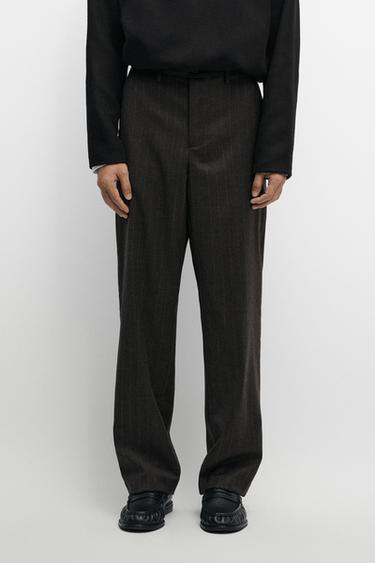100% wool striped pants — BROWN 3