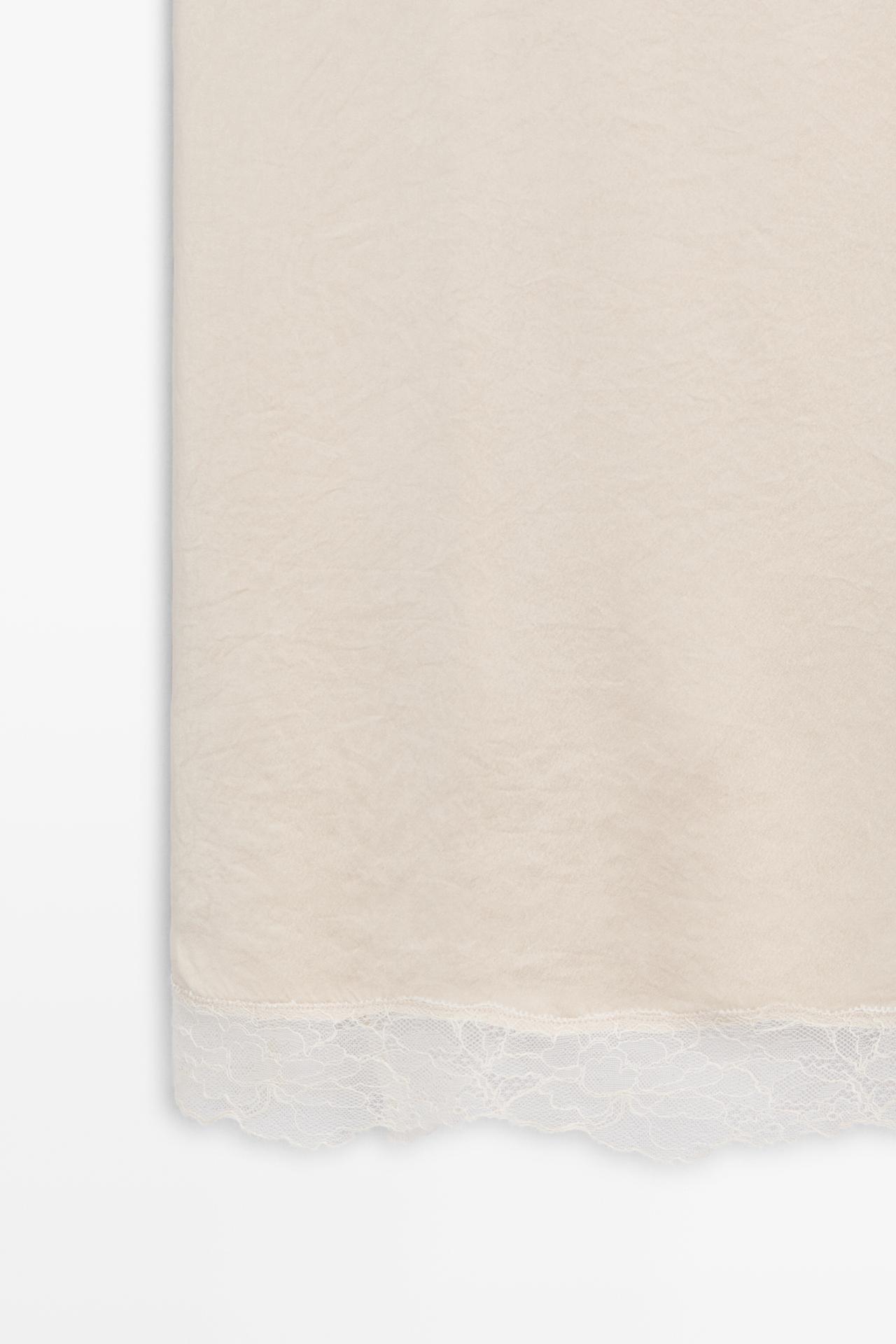 Strappy top with lace detail — CREAM