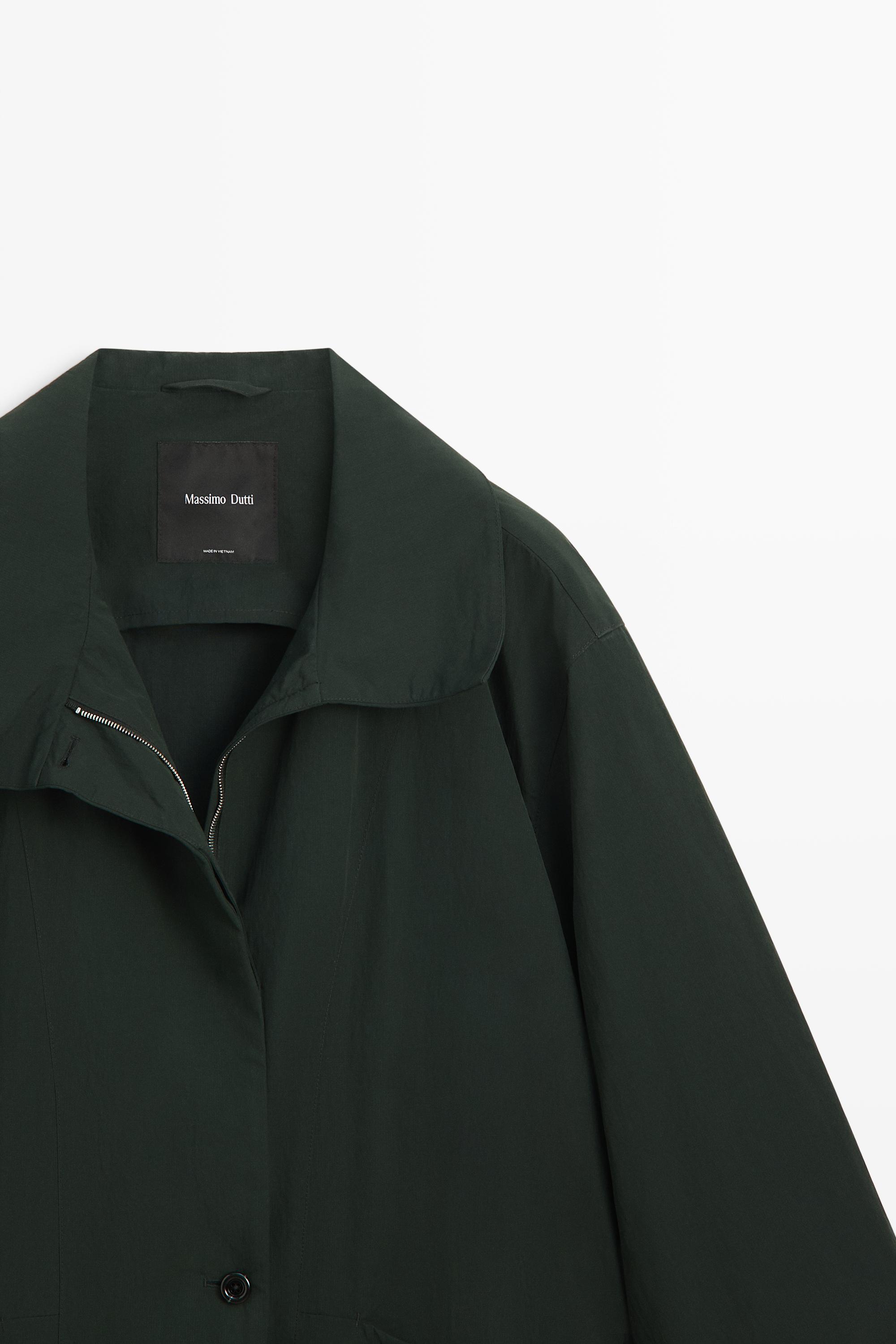 Long technical parka — PETROL BLUE