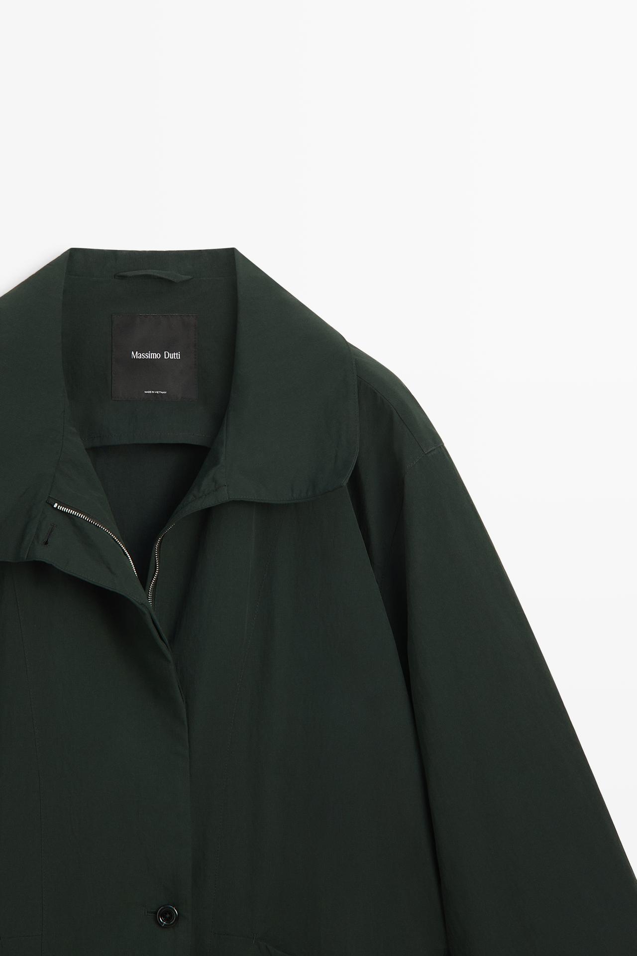 Long technical parka — PETROL BLUE