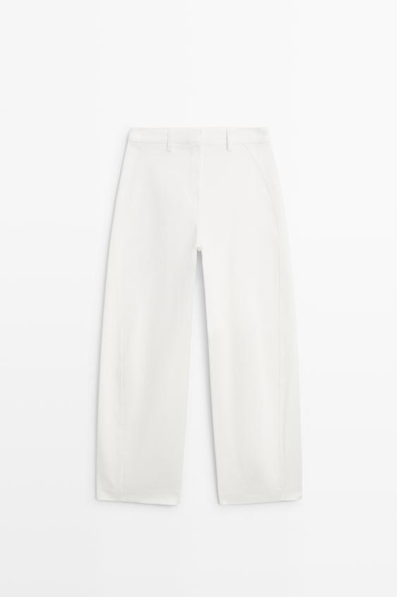 %100 pamuklu barrel fit pantolon