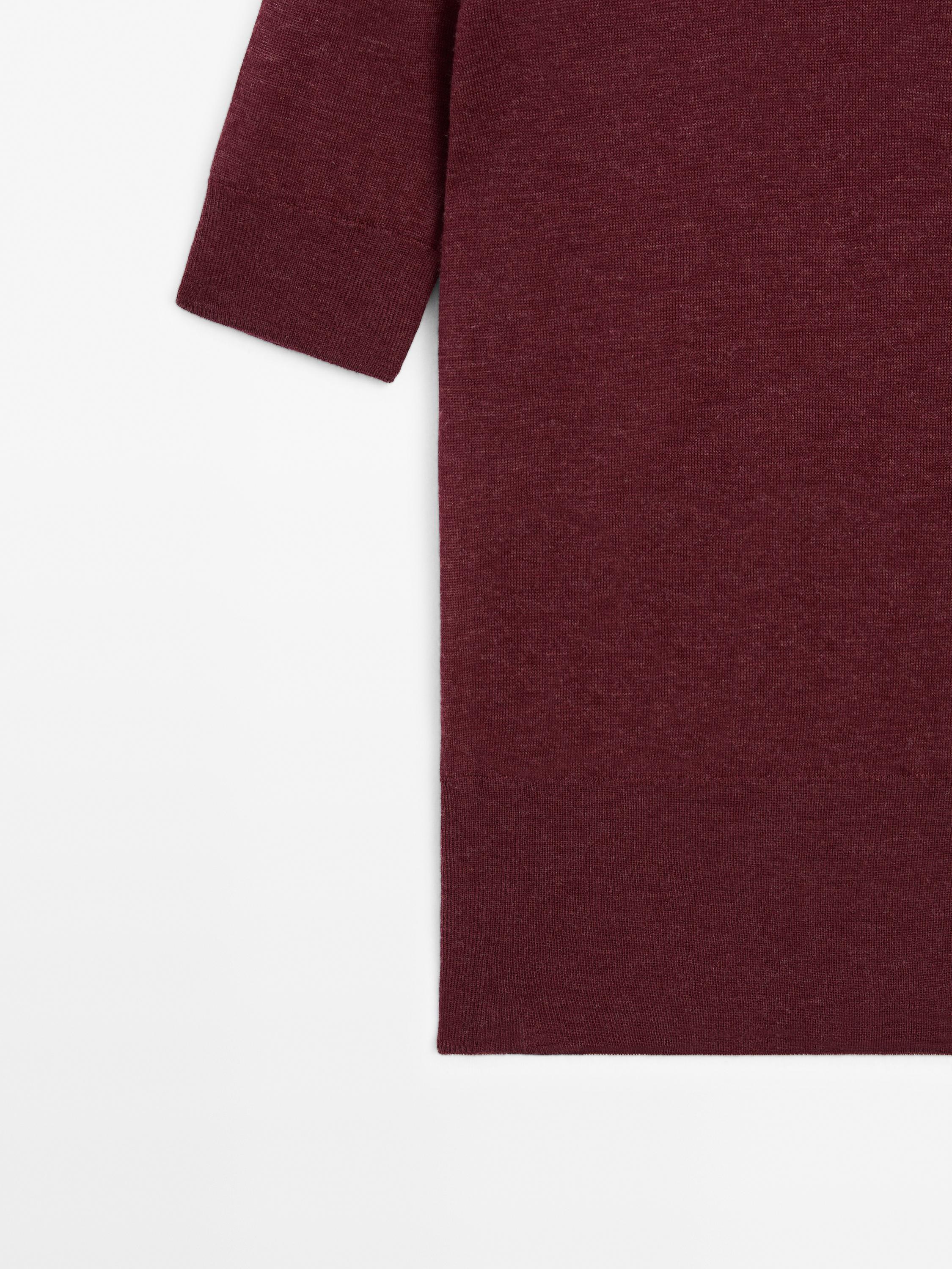 sveter z jemného úpletu s krátkym rukávom zo 100 % vlny - STUDIO