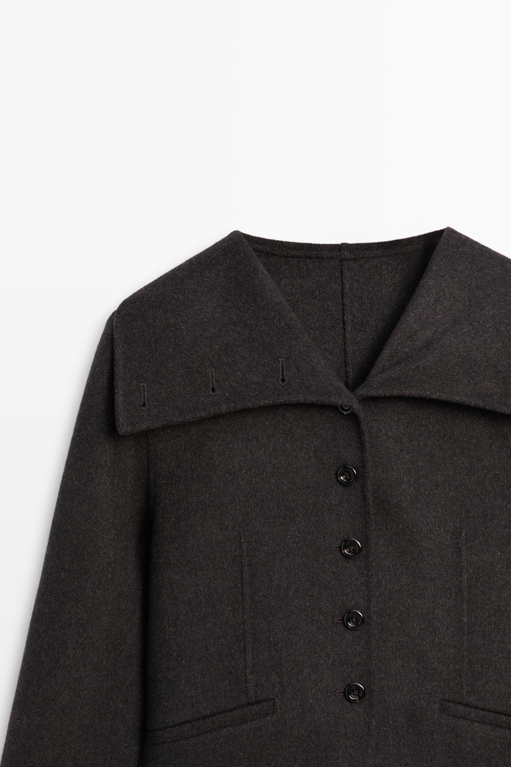 Stand-up collar short jacket — ANTHRACITE GREY