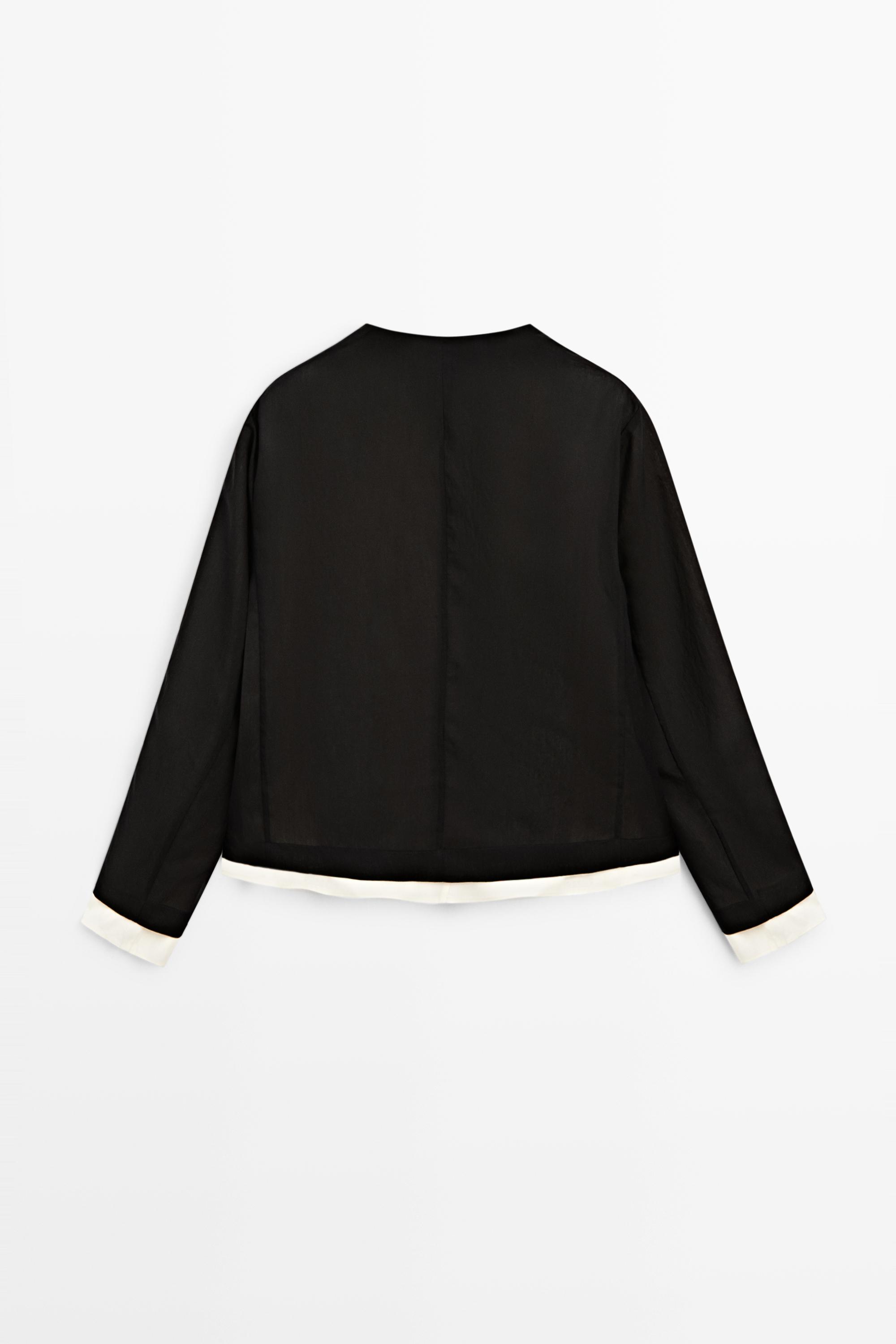 Contrast double jacket for a complete look — BLACK