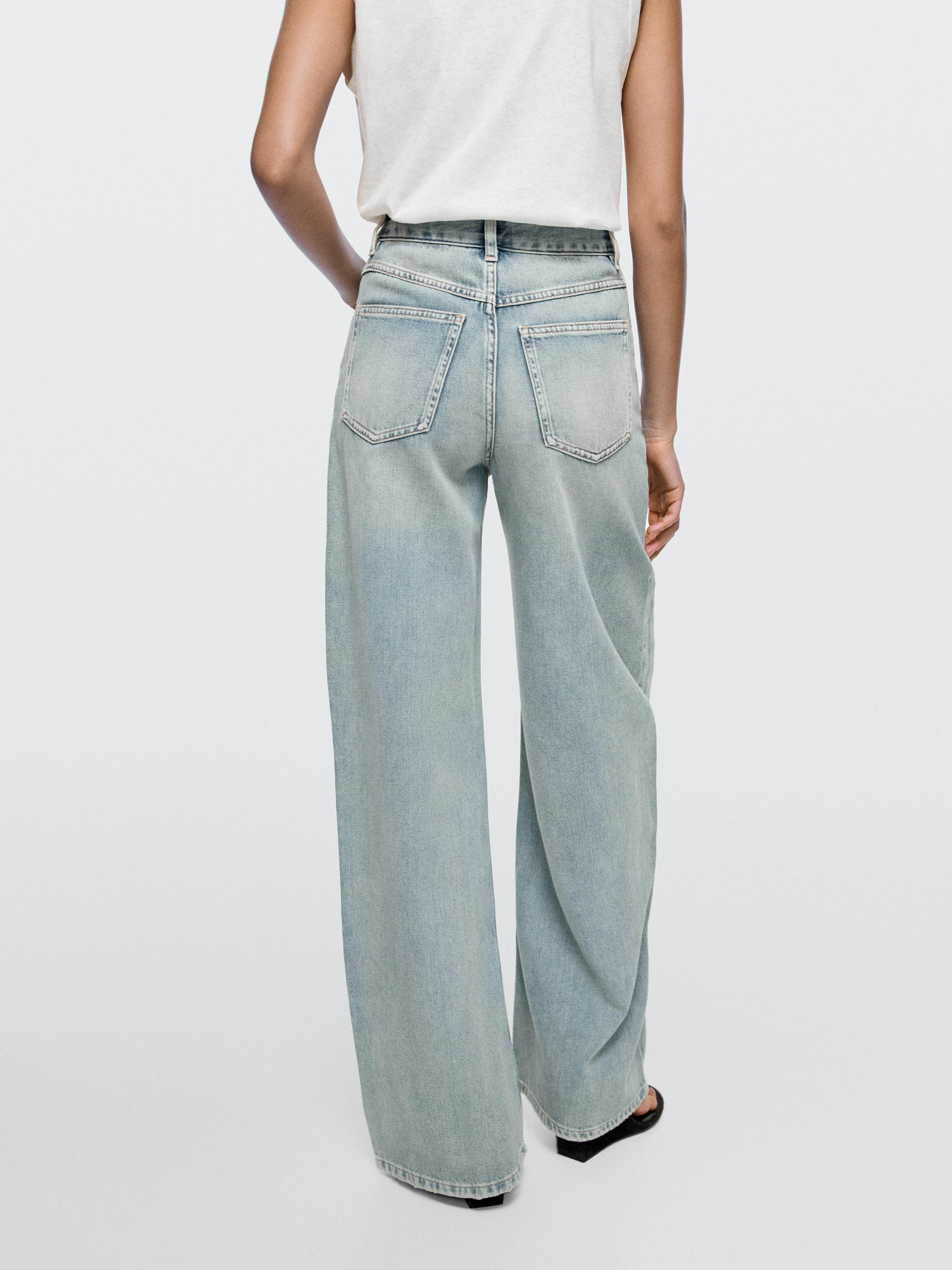 High-waist barrel fit jeans — Light Blue