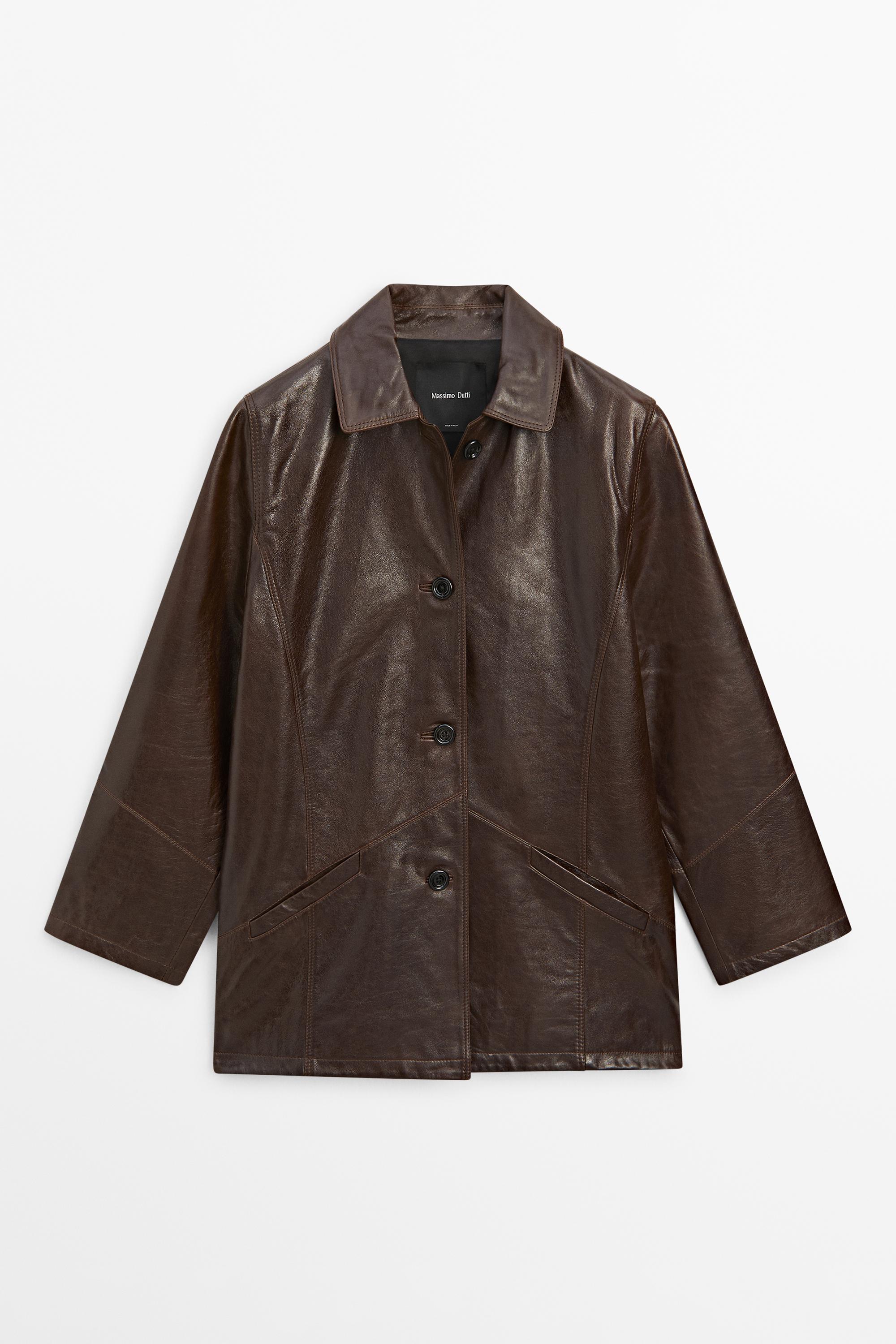 Nappa leather jacket — BROWN