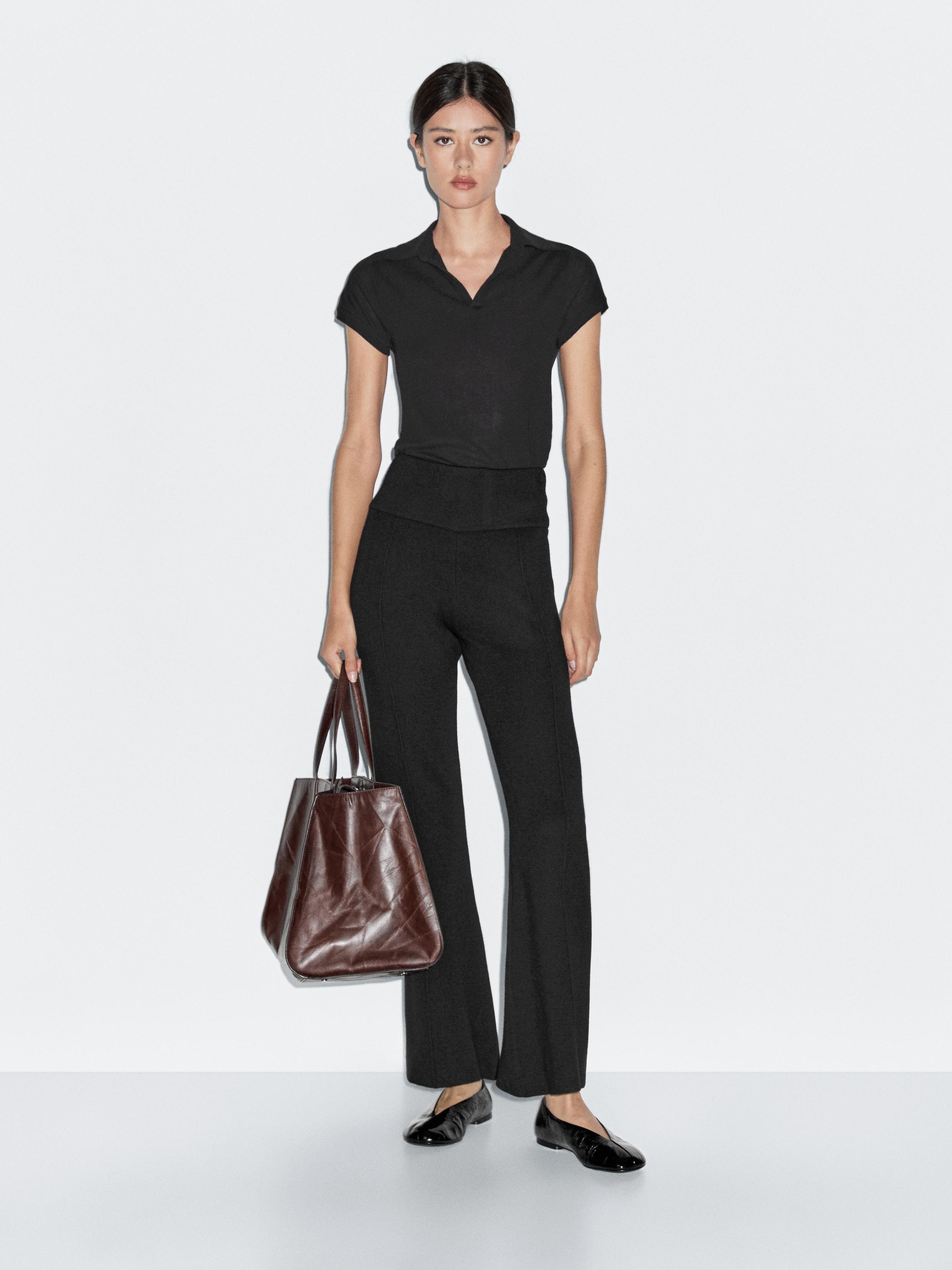 Pantalón punto flare fit