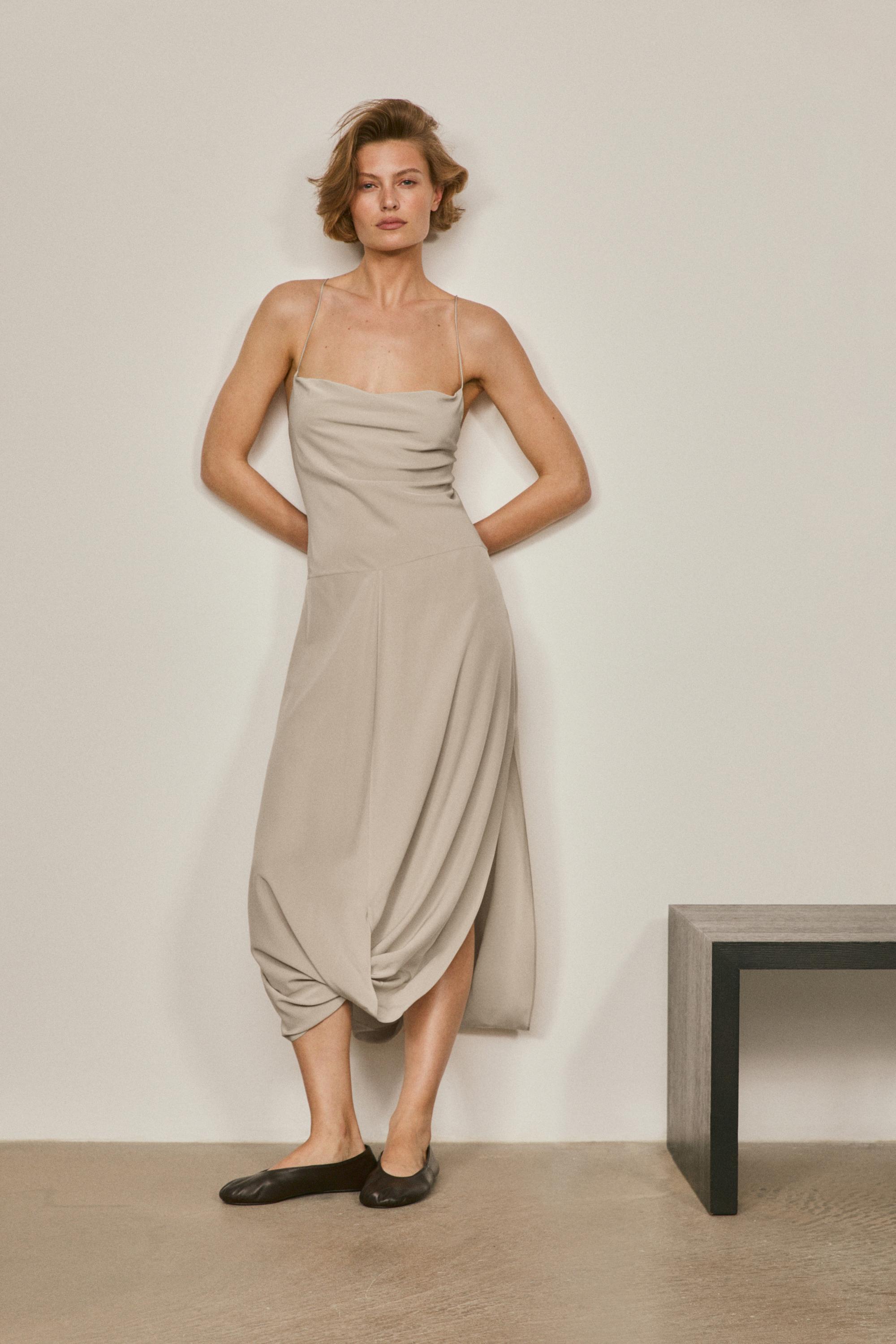 100% silk slip dress - LIMITED EDITION Pearl/beige Dress | Massimo Dutti 100% silk slip dress - LIMITED EDITION Pearl/beige Dress | Massimo Dutti