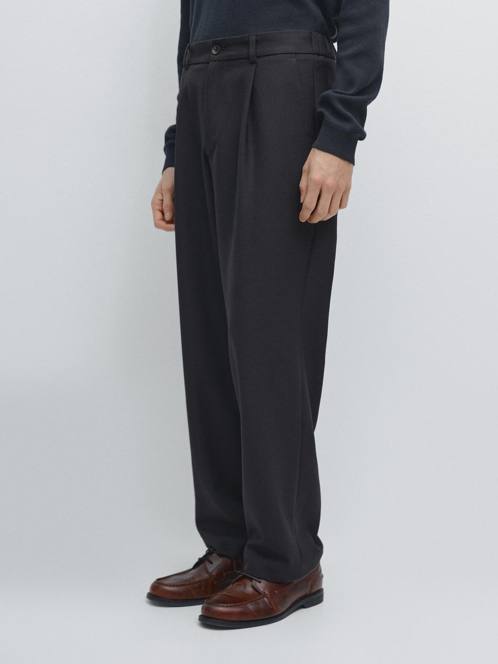 Pantalon chic Relaxed Fit en laine mélangée - Bleu marine - HOMME | H&M BE Pantalon chic Relaxed Fit en laine mélangée - Bleu marine - HOMME | H&M BE