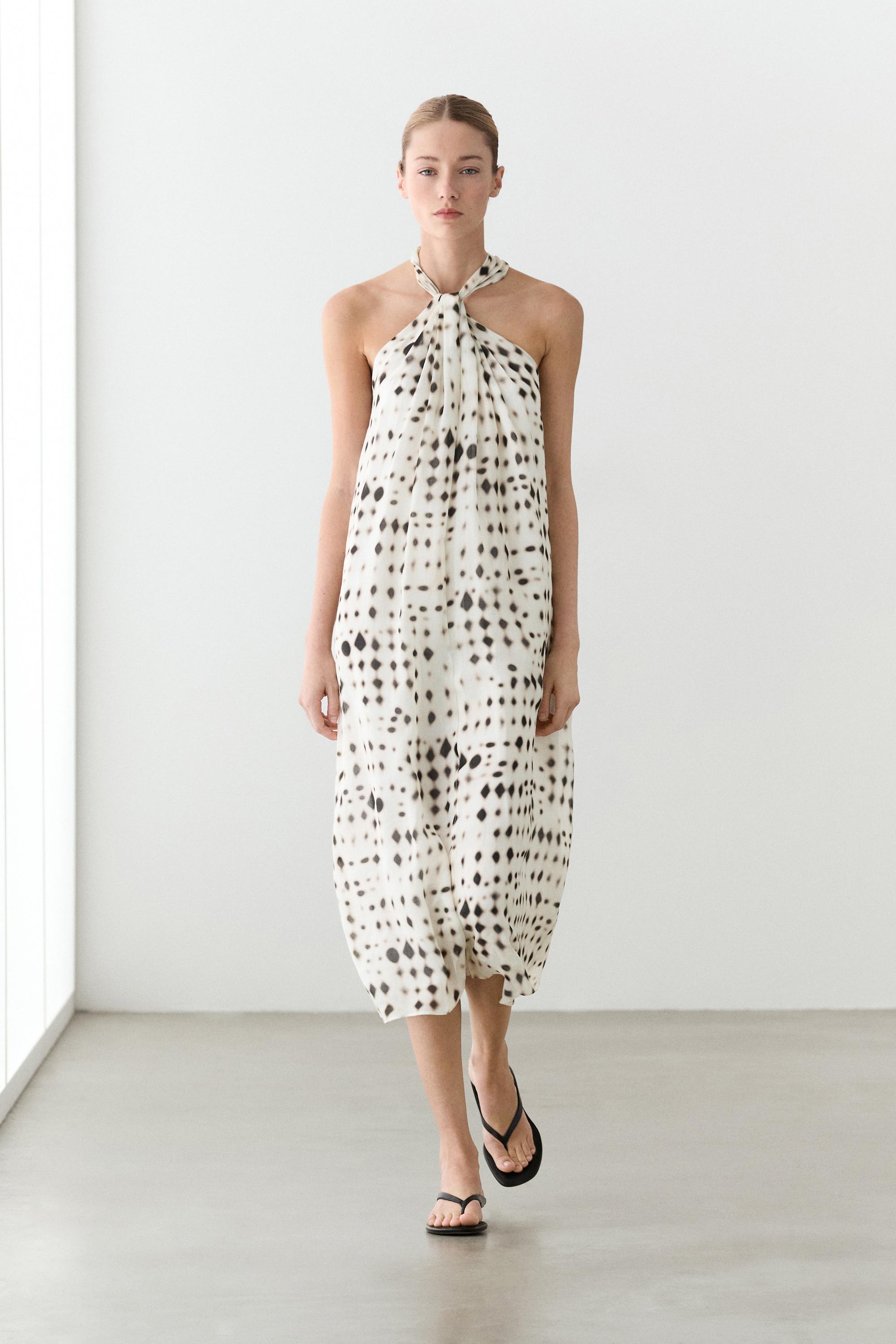 Vestido midi fluido estampado