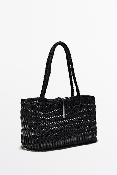 Tote bag with wooden details — BLACK 8