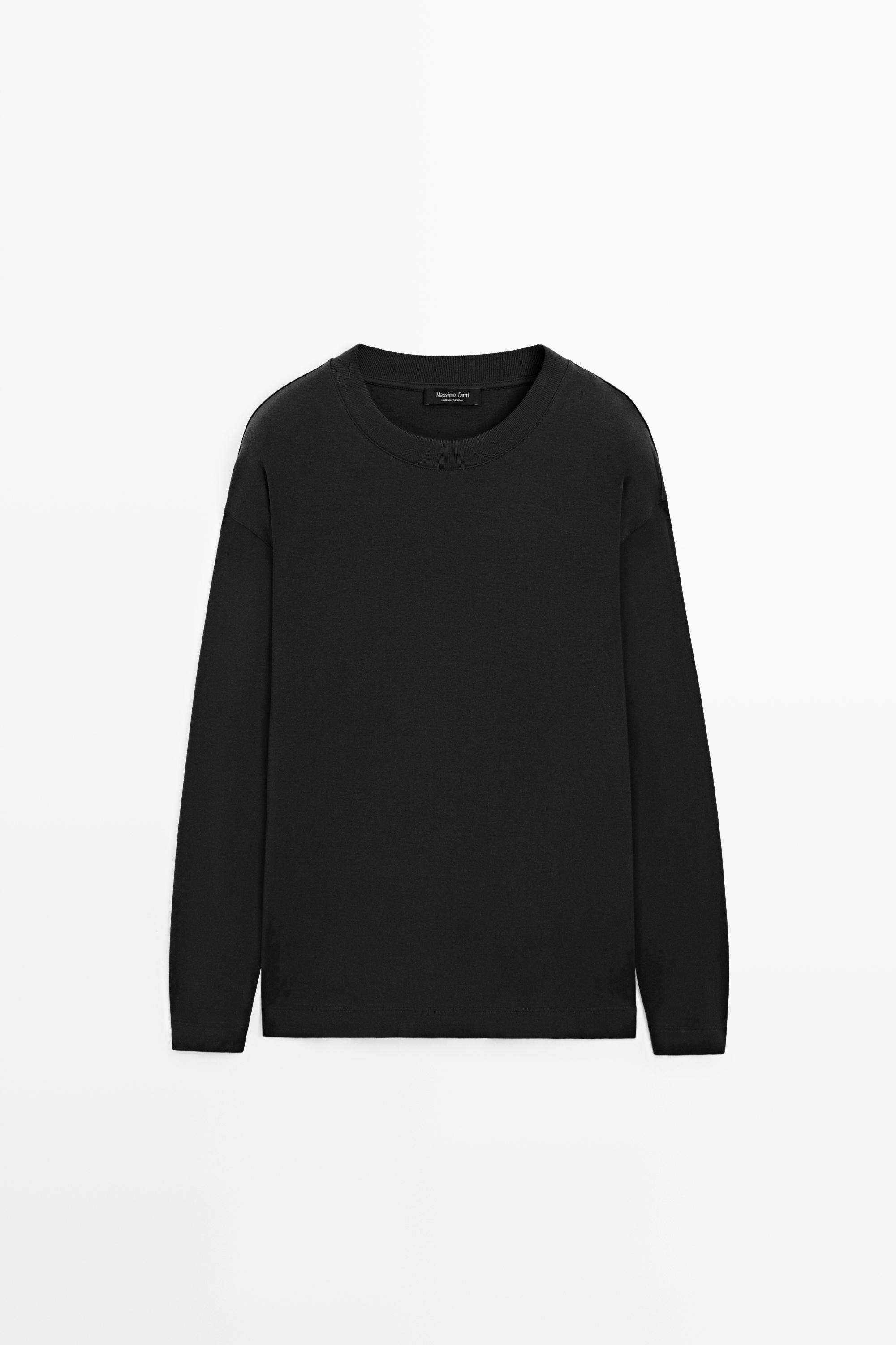 Massimo Dutti %100 pamuklu boxy kesim uzun kollu t-shirt
