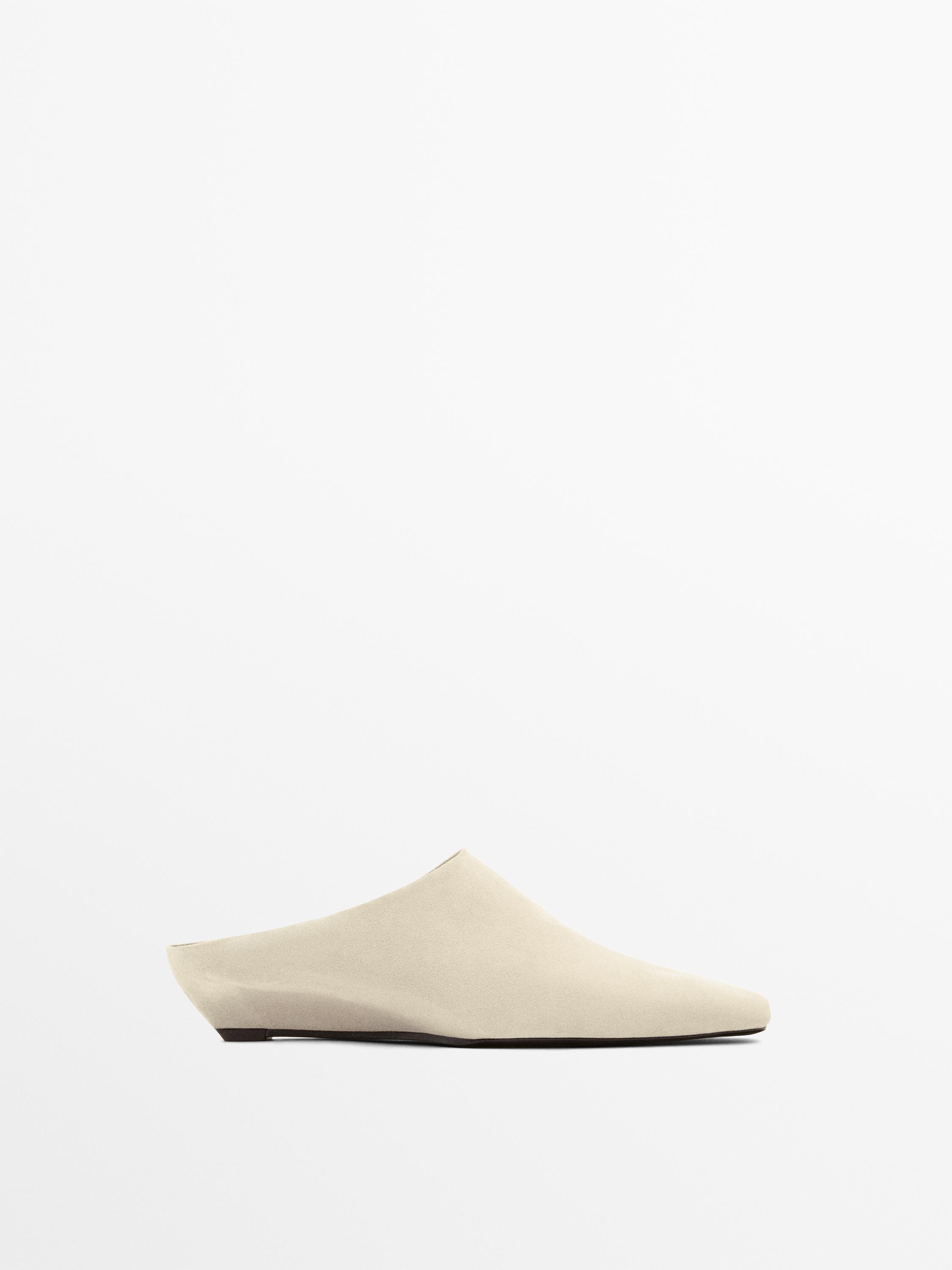 Wedge heel mules — BEIGE