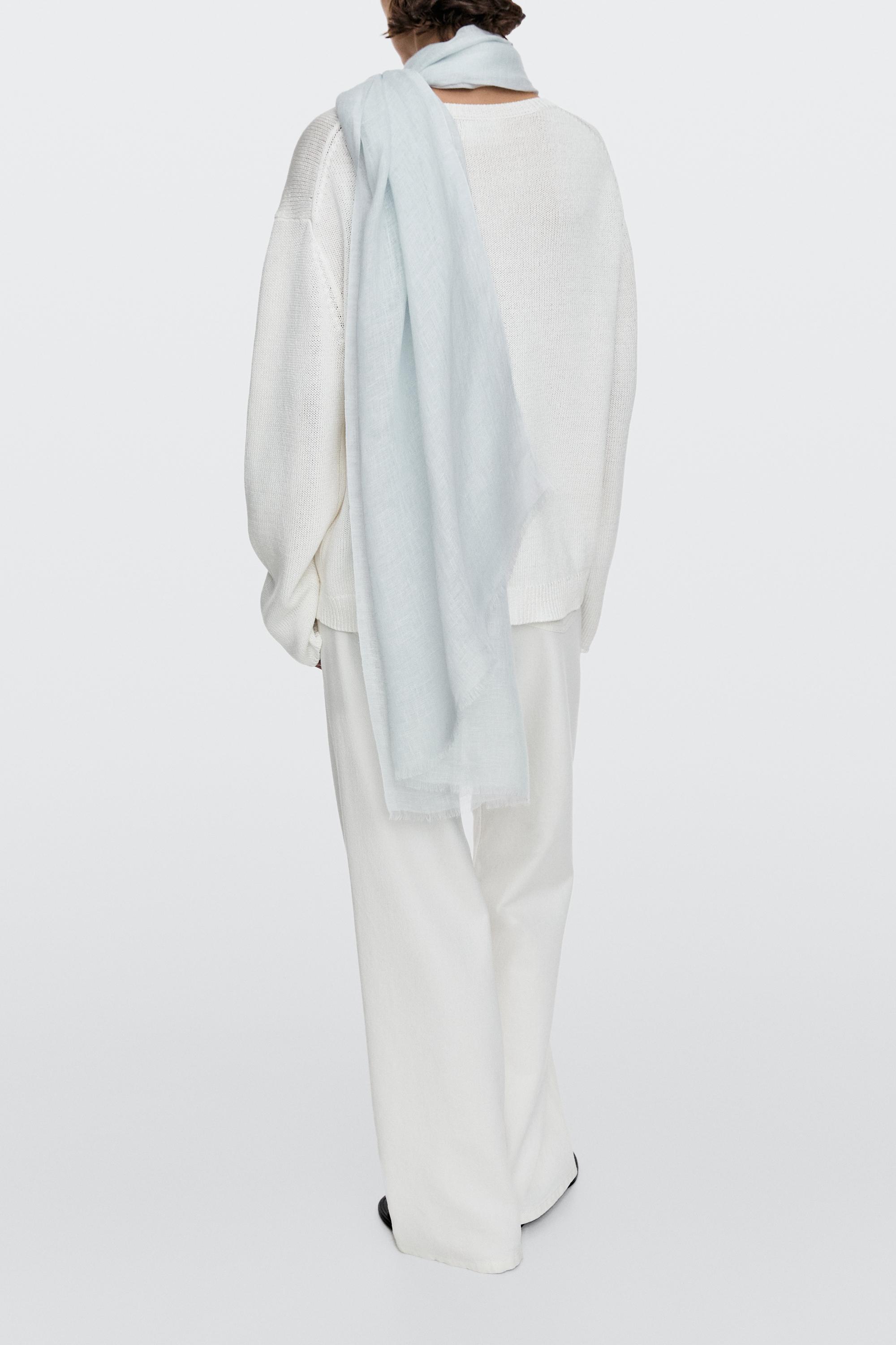 Plain 100% linen scarf