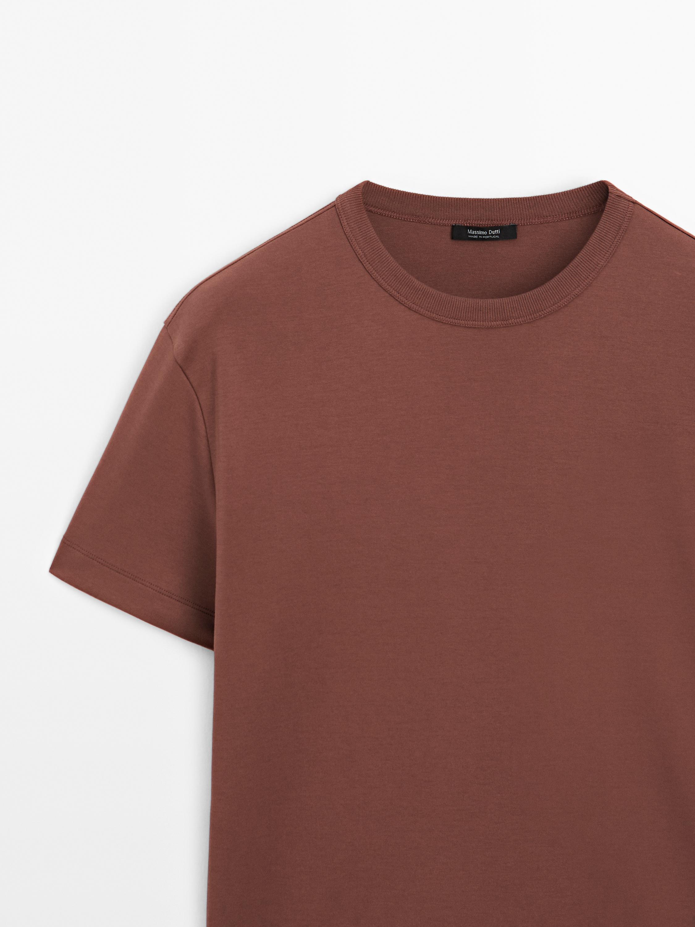 100% cotton short-sleeve T-shirt — TERRA-COTTA