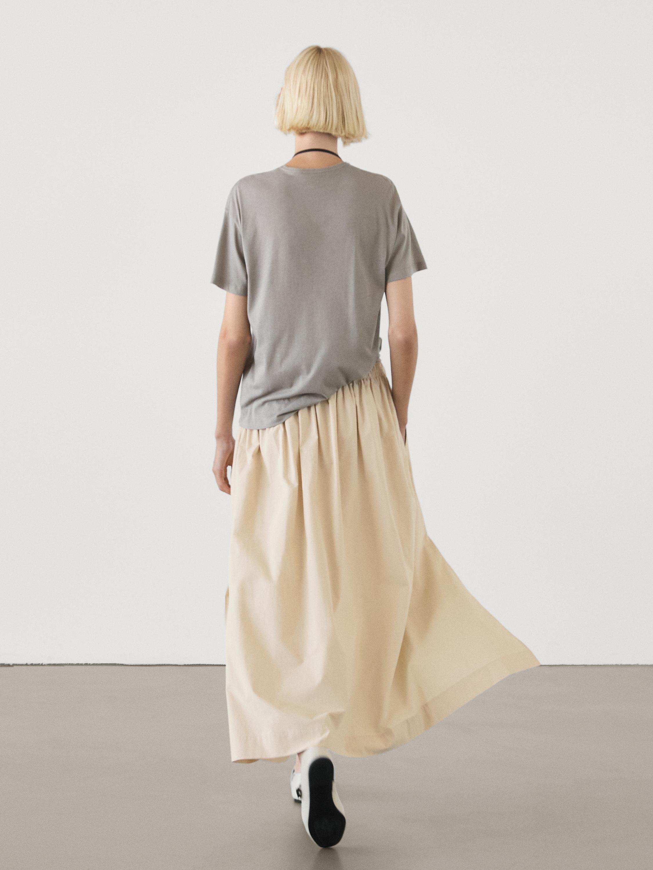 Jupe longue maxi ample en coton